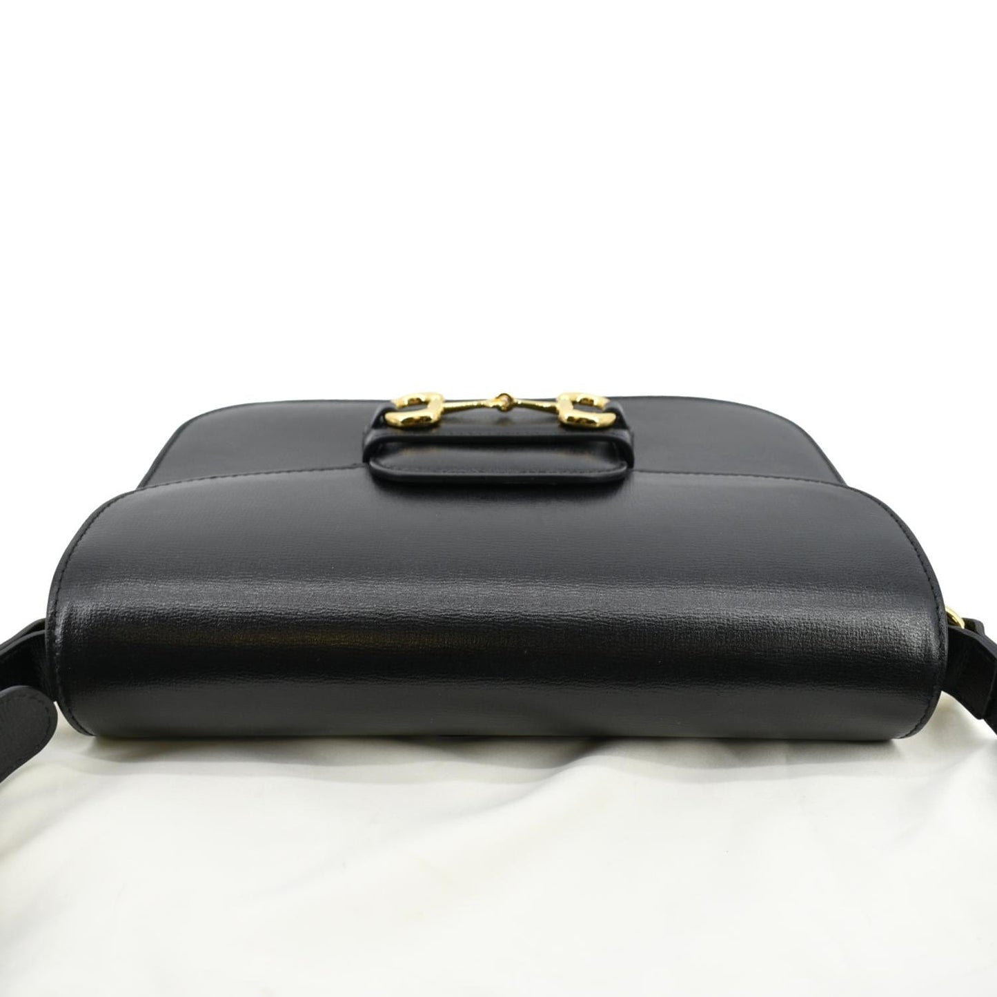 GUCCI Horsebit 1955 Small Leather Shoulder Bag Black 602204