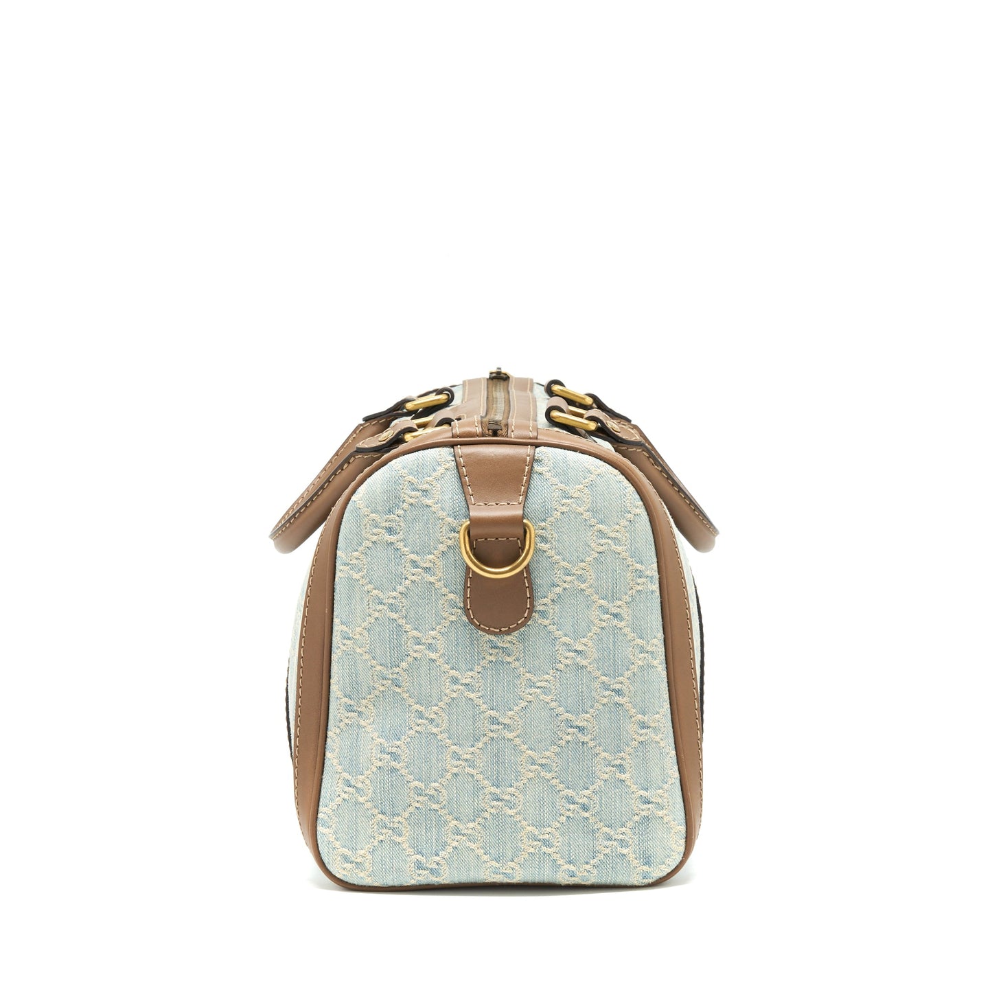Gucci Denim Boston Purse With Cross Body Strap