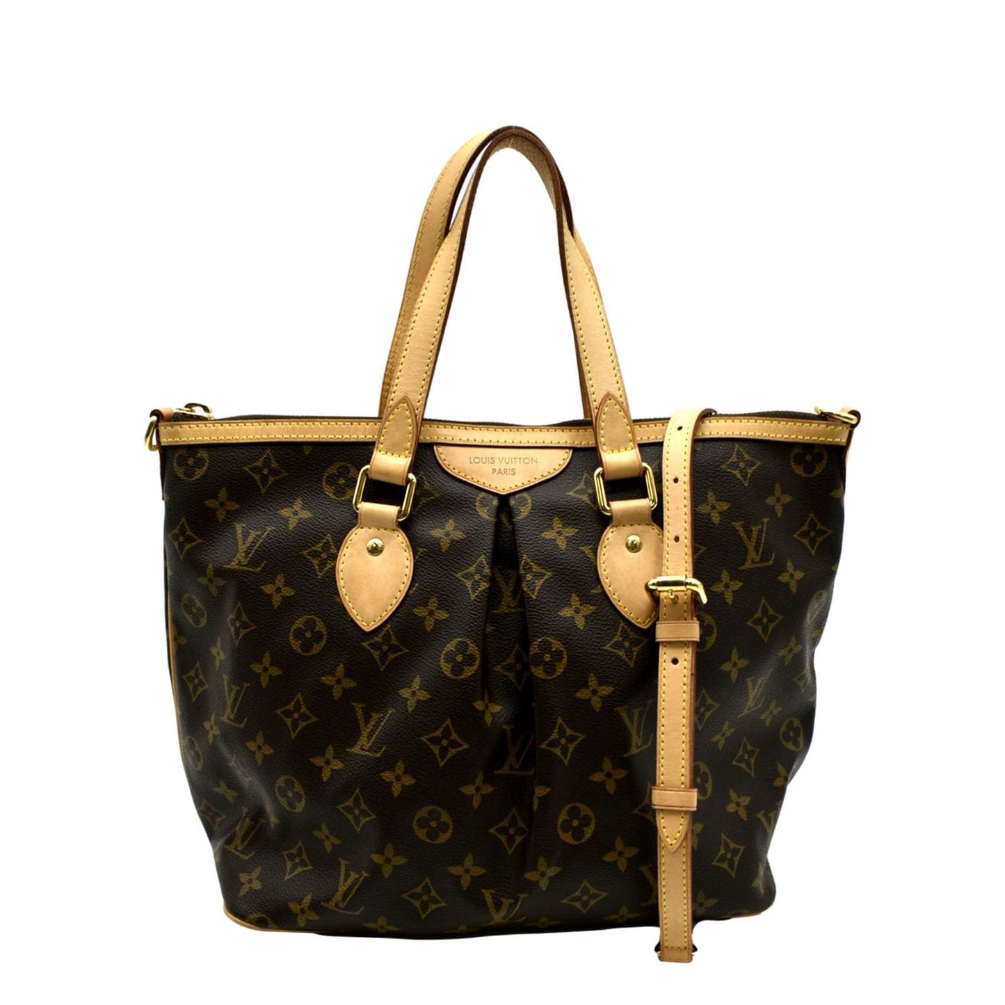 LOUIS VUITTON Palermo PM Monogram Canvas Shoulder Bag Brown