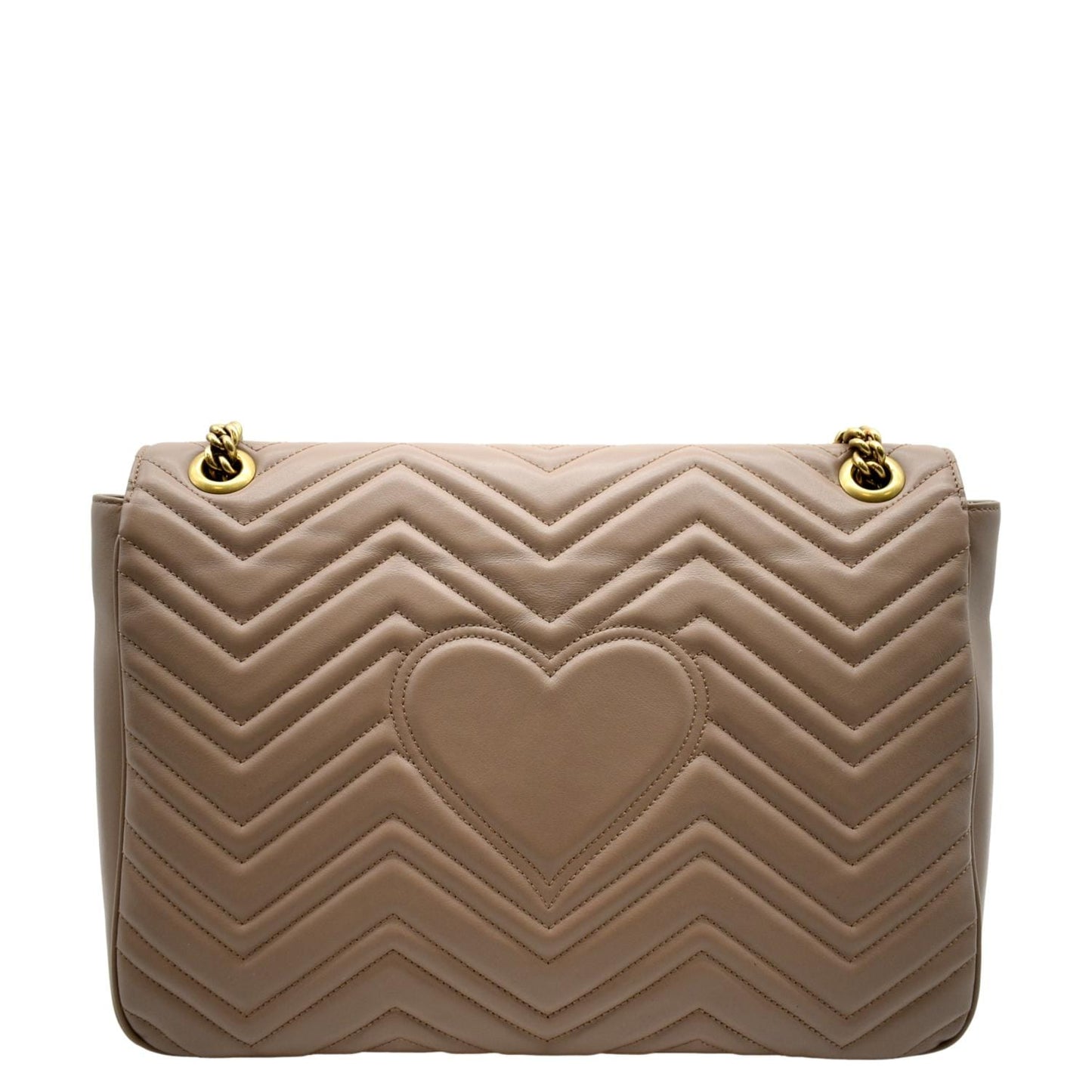 GUCCI Large GG Marmont Calfskin Matelasse Leather Shoulder Bag Nude 498090