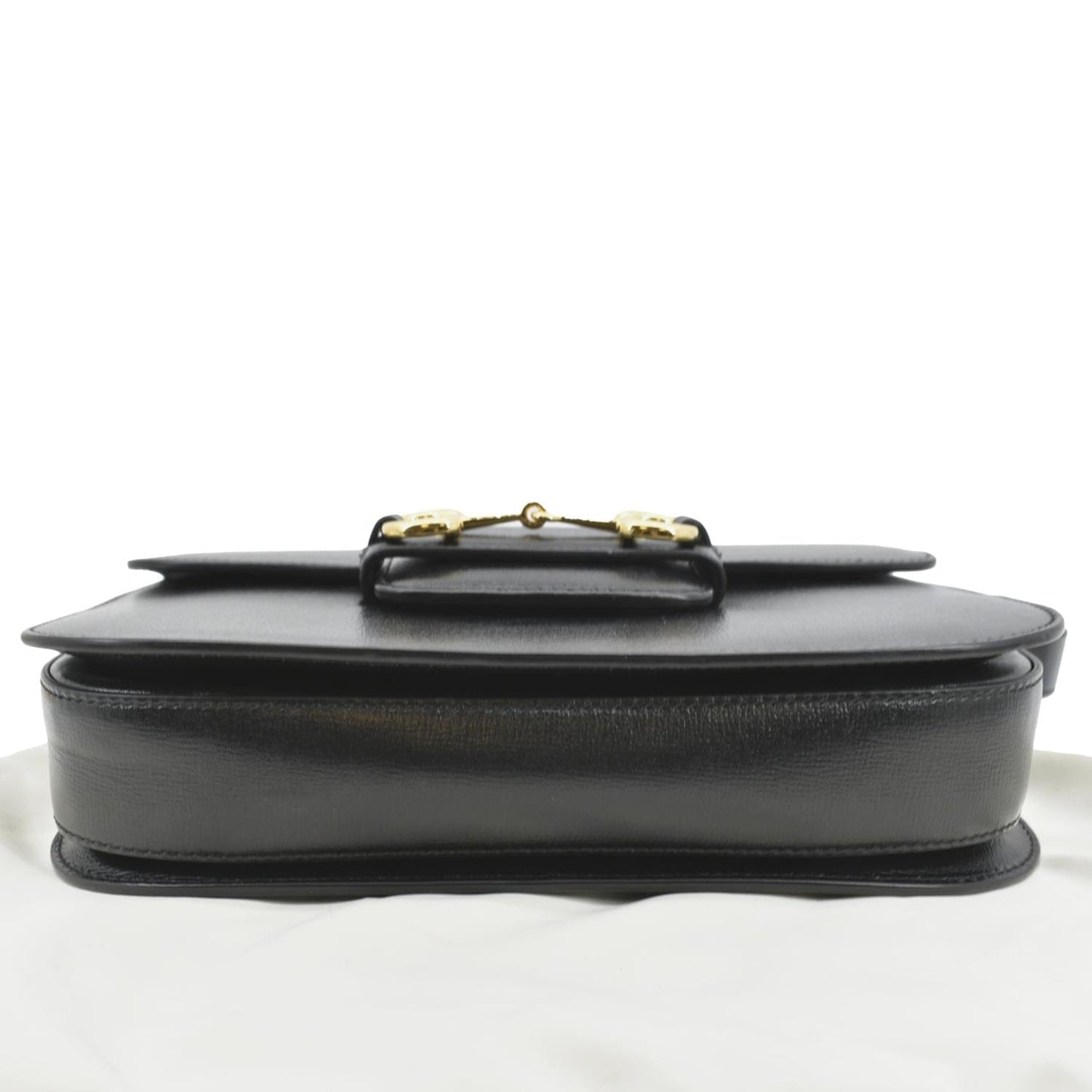 GUCCI Horsebit 1955 Small Leather Shoulder Bag Black 602204