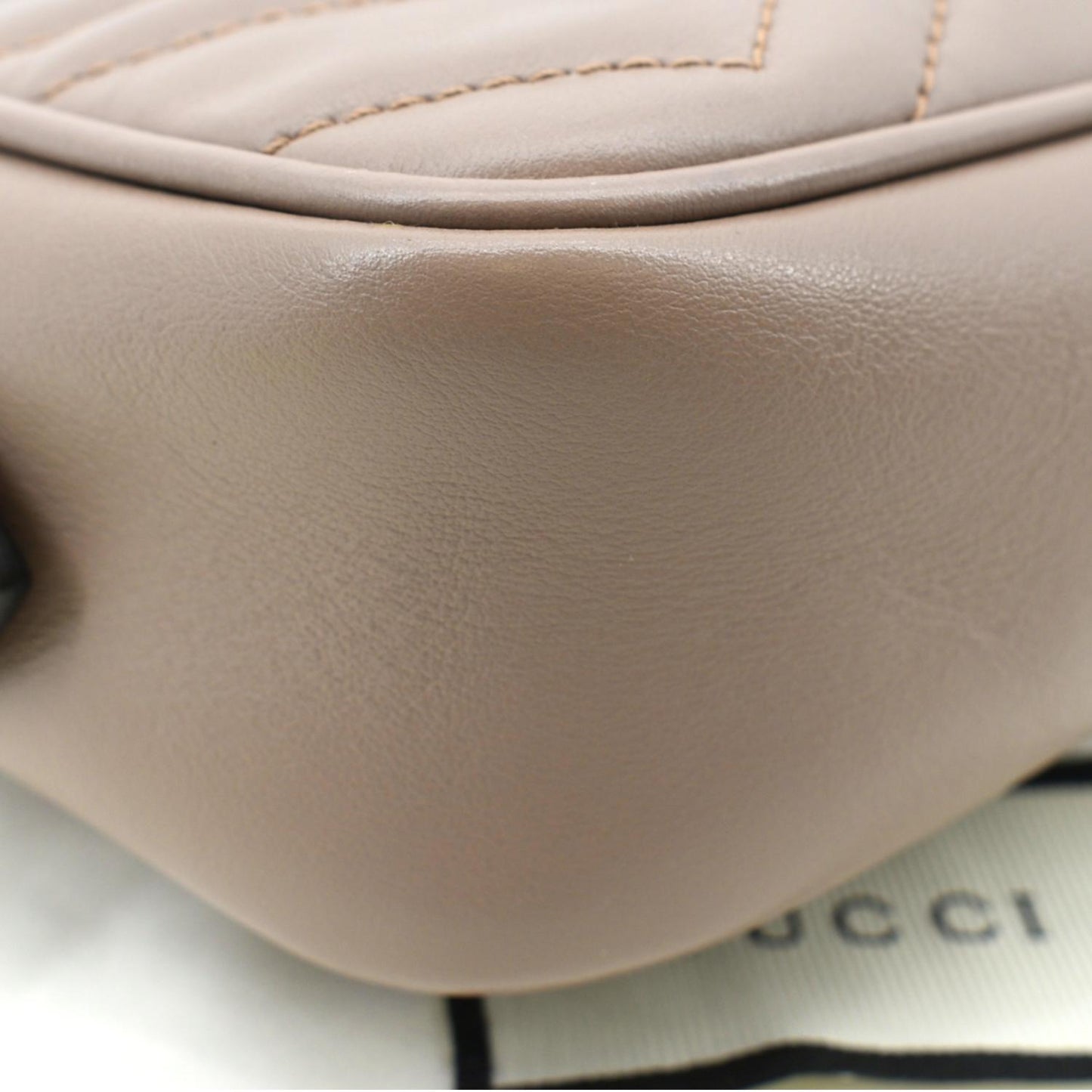 GUCCI GG Marmont Mini Matelasse Leather Crossbody Bag Dusty Pink 448065