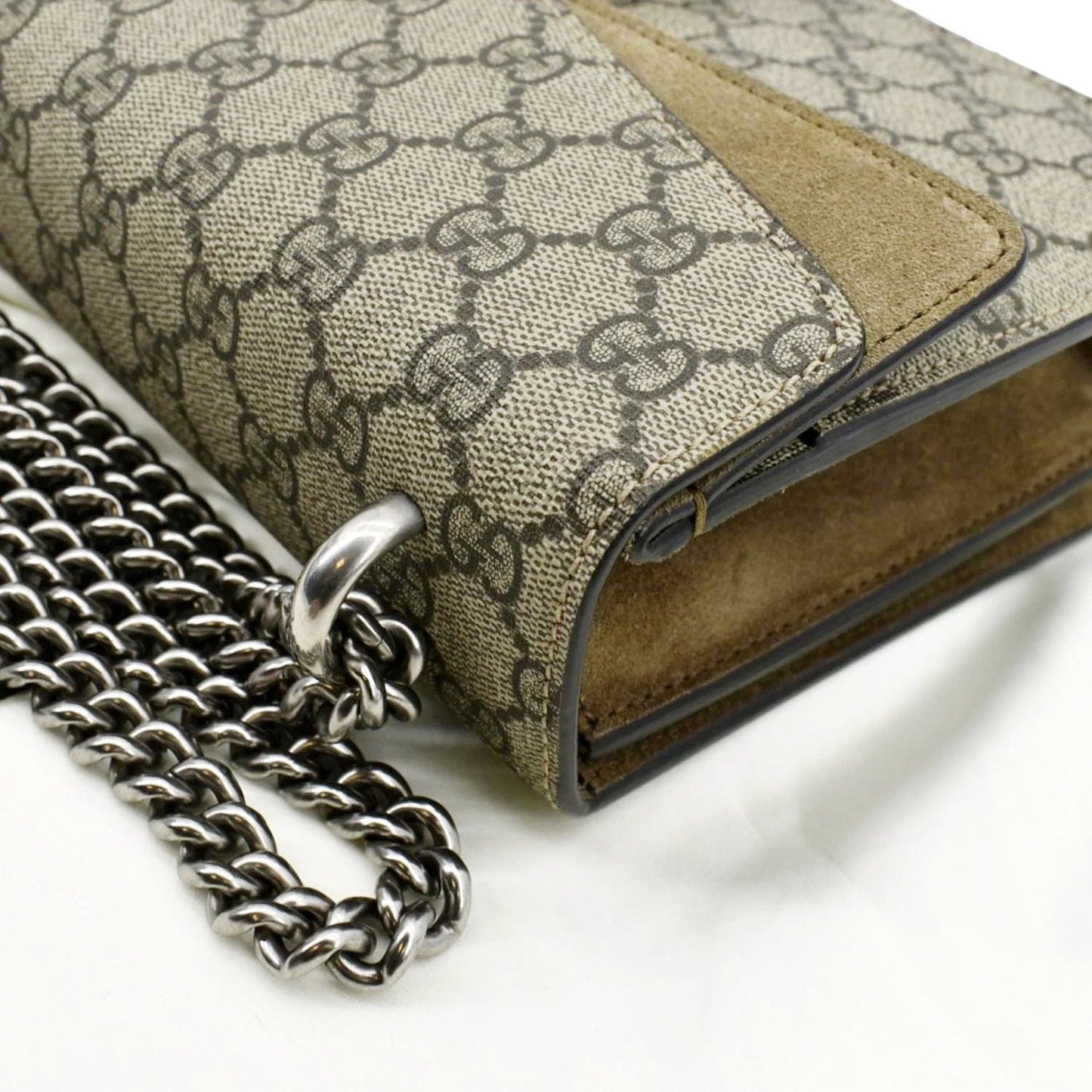 GUCCI Dionysus Small Size GG Canvas Shoulder Bag Beige 400249