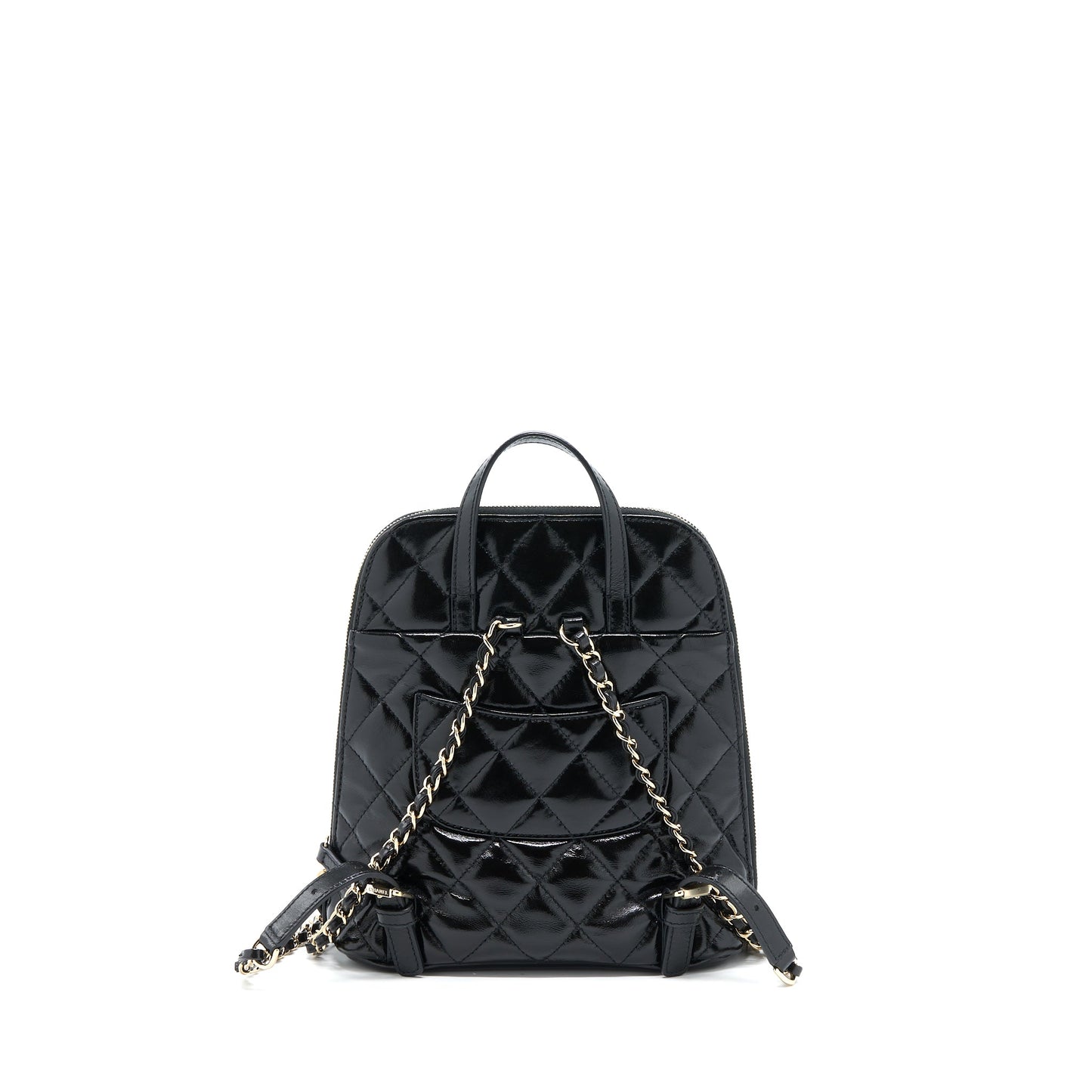 Chanel 22A Quilted Backpack Shiny Calfskin Black LGHW (Microchip)