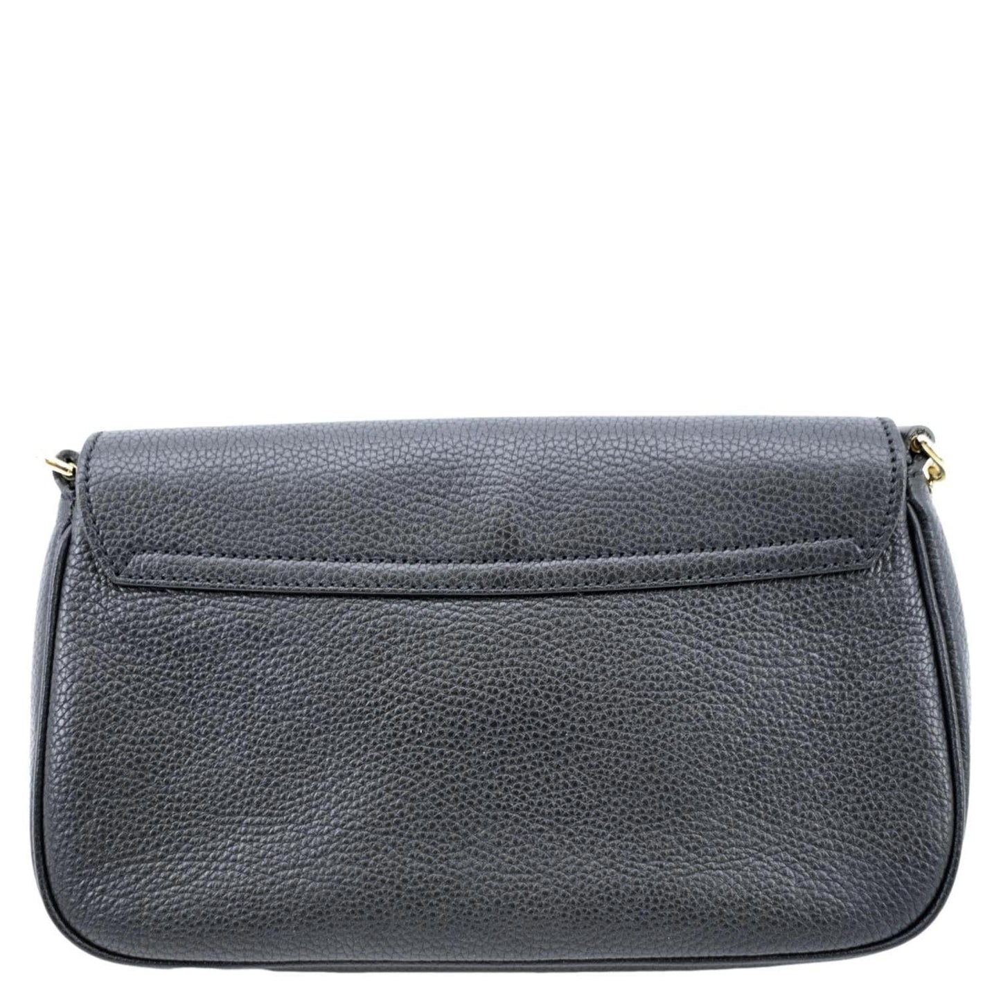 GUCCI Soho GG Flap Leather Chain Shoulder Bag Black 536224
