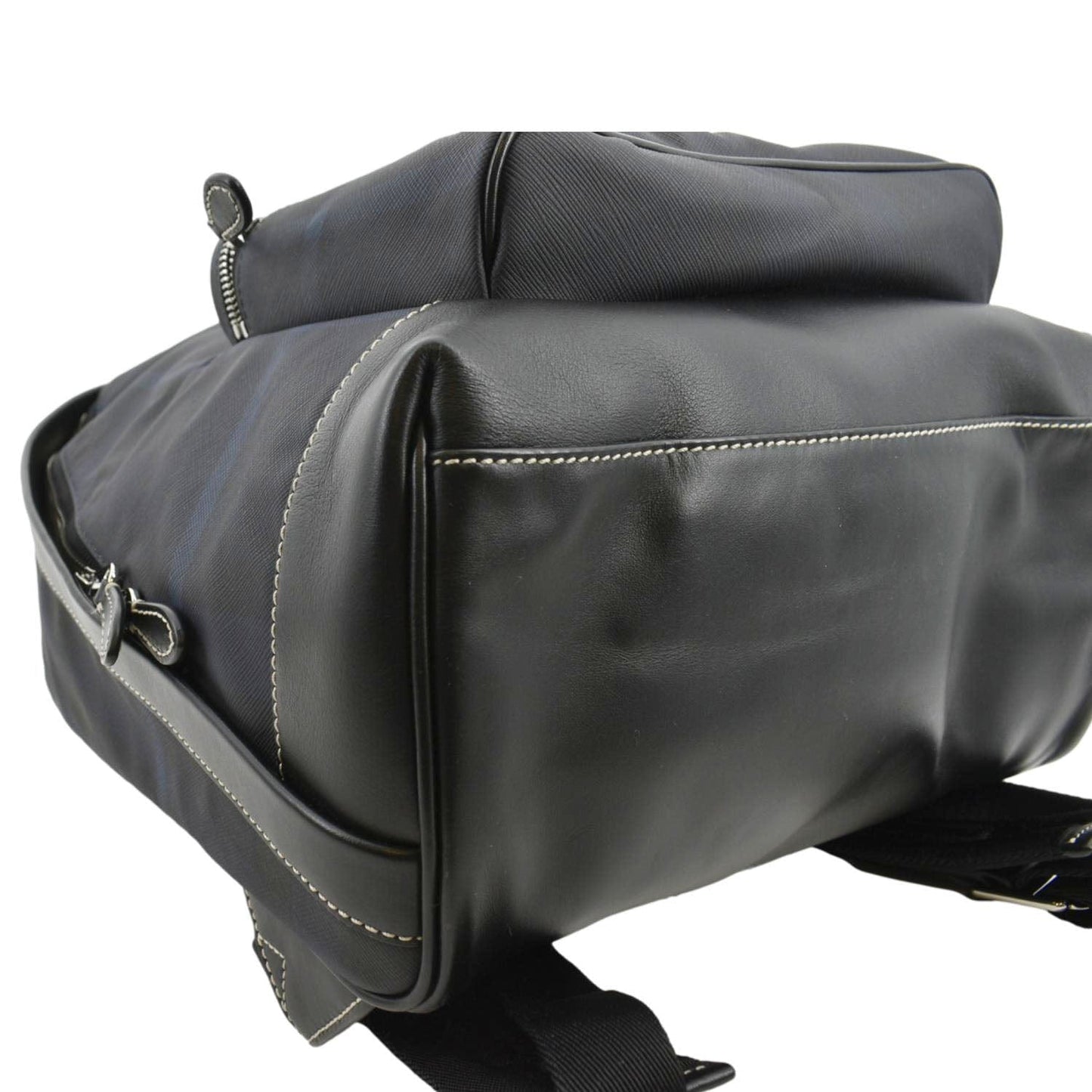 BURBERRY Rocco Check Fabric Backpack Navy Blue