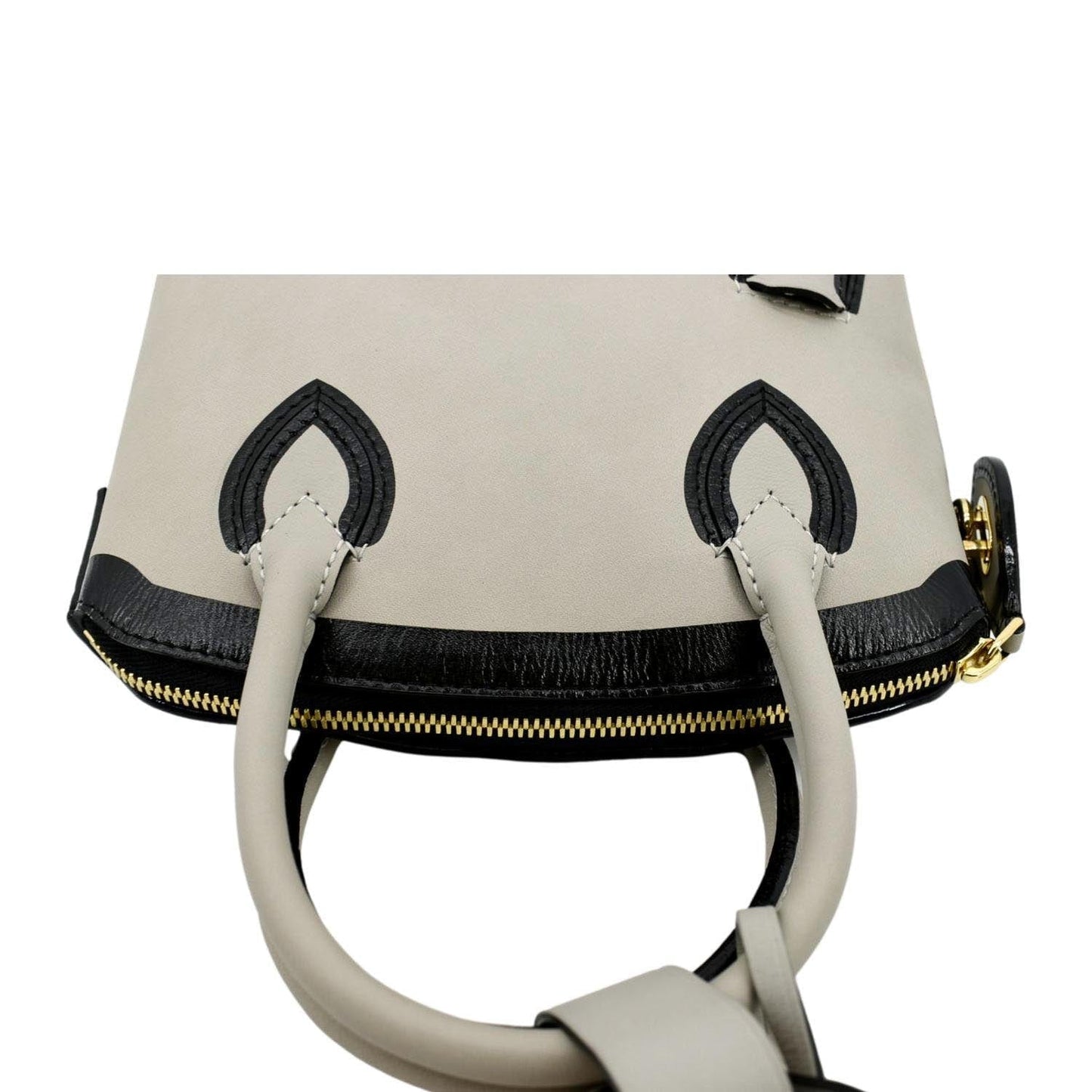LOUIS VUITTON Lockit Cuir Obsession Leather Satchel Bag Grey