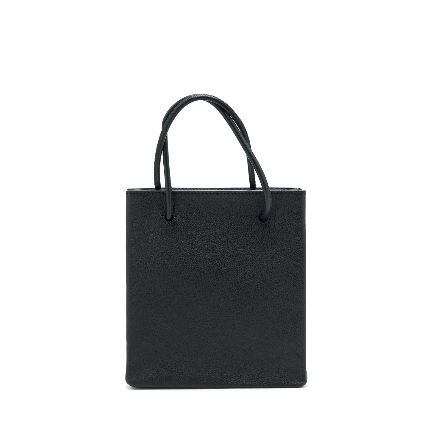 Balenciaga Top Handle Shopping Tote Purse Calfskin Black