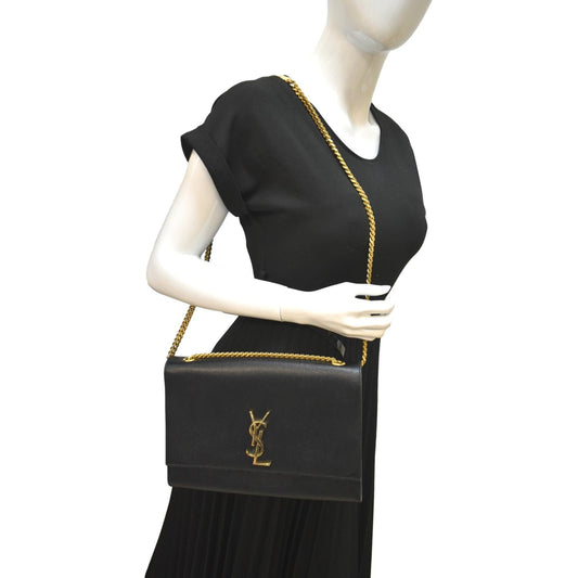 YVES SAINT LAURENT Kate Leather Shoulder Bag Black