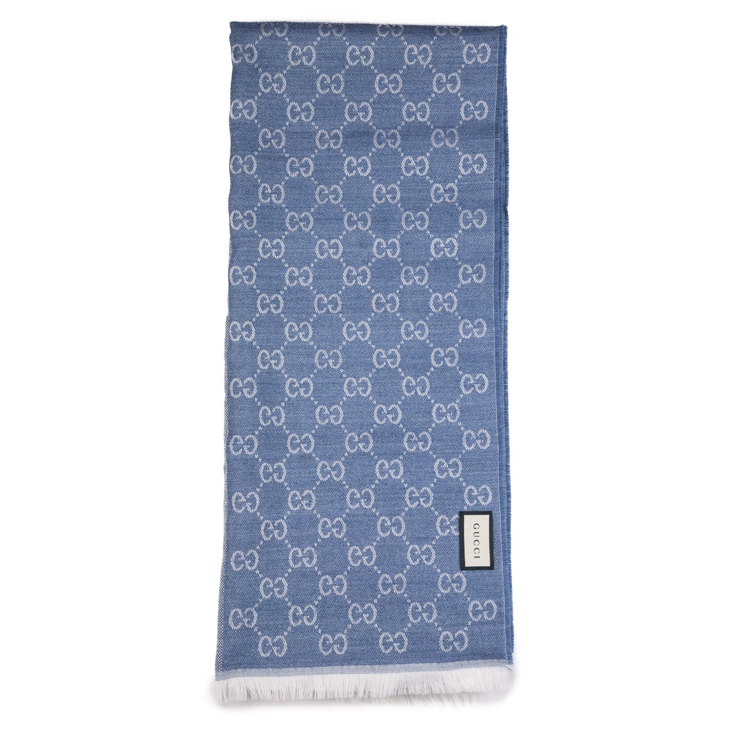 Gucci GG Ivory/Blue Scarf