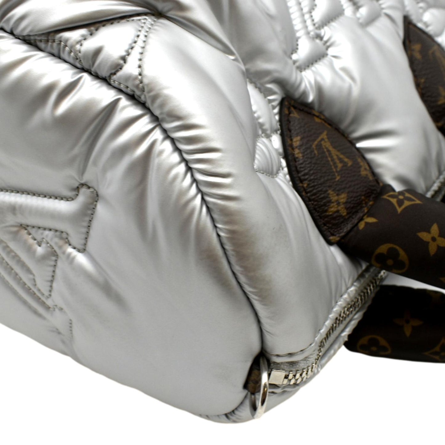 LOUIS VUITTON Speedy Bandouliere 25 Econyl Nylon Pillow Shoulder Bag Silver