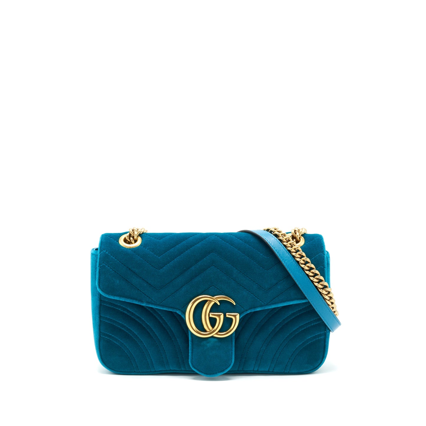Gucci Mini Marmont Flap Purse Velvet Green