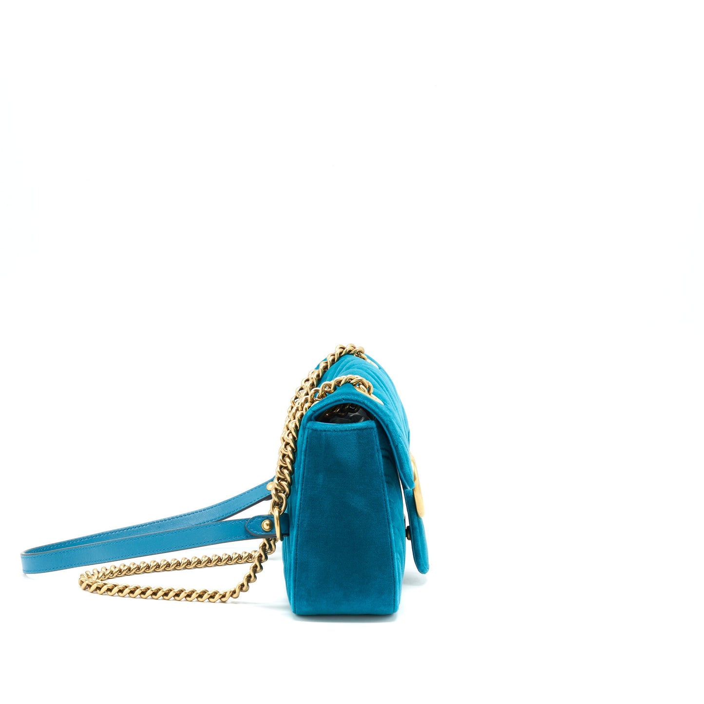 Gucci Mini Marmont Flap Purse Velvet Green