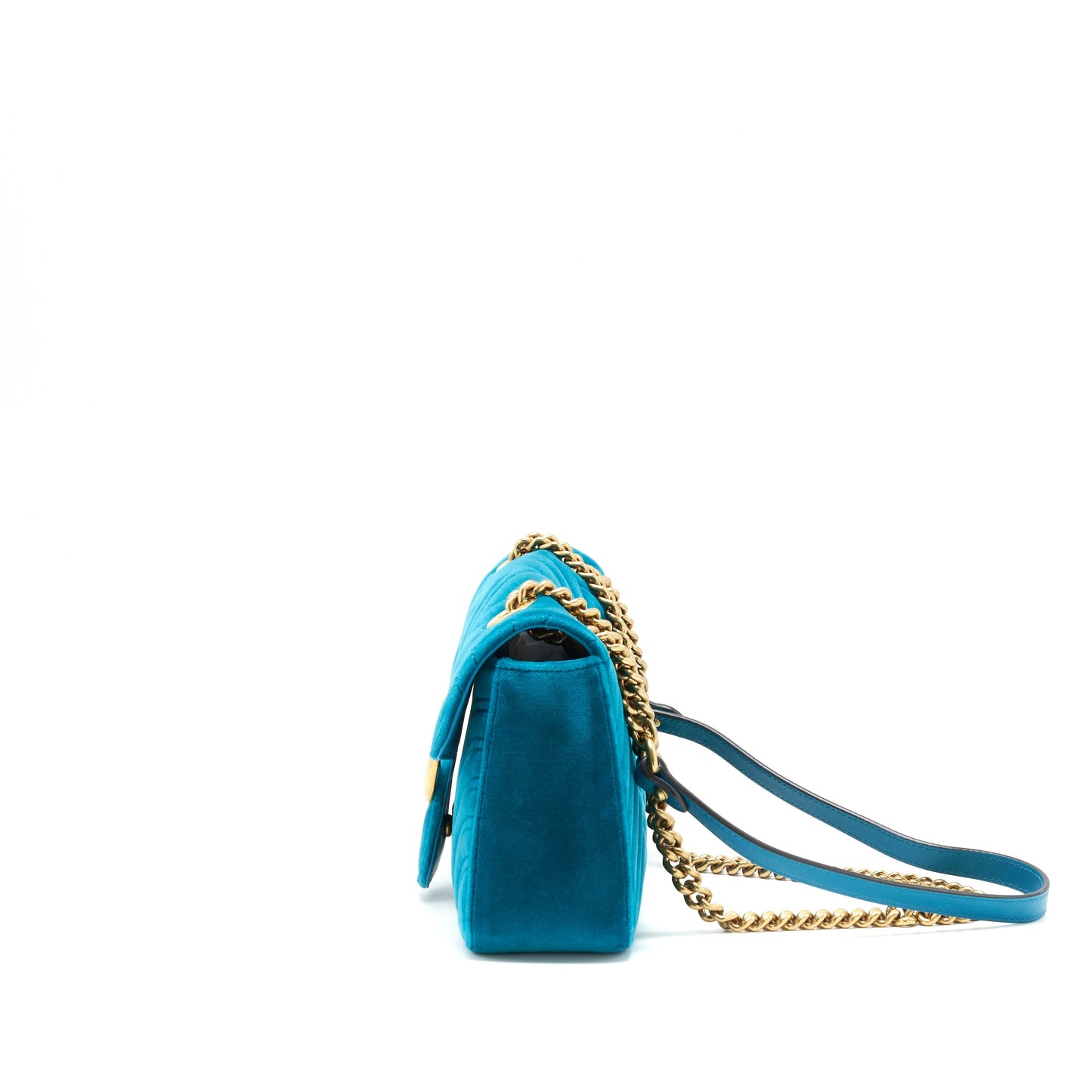 Gucci Mini Marmont Flap Purse Velvet Green