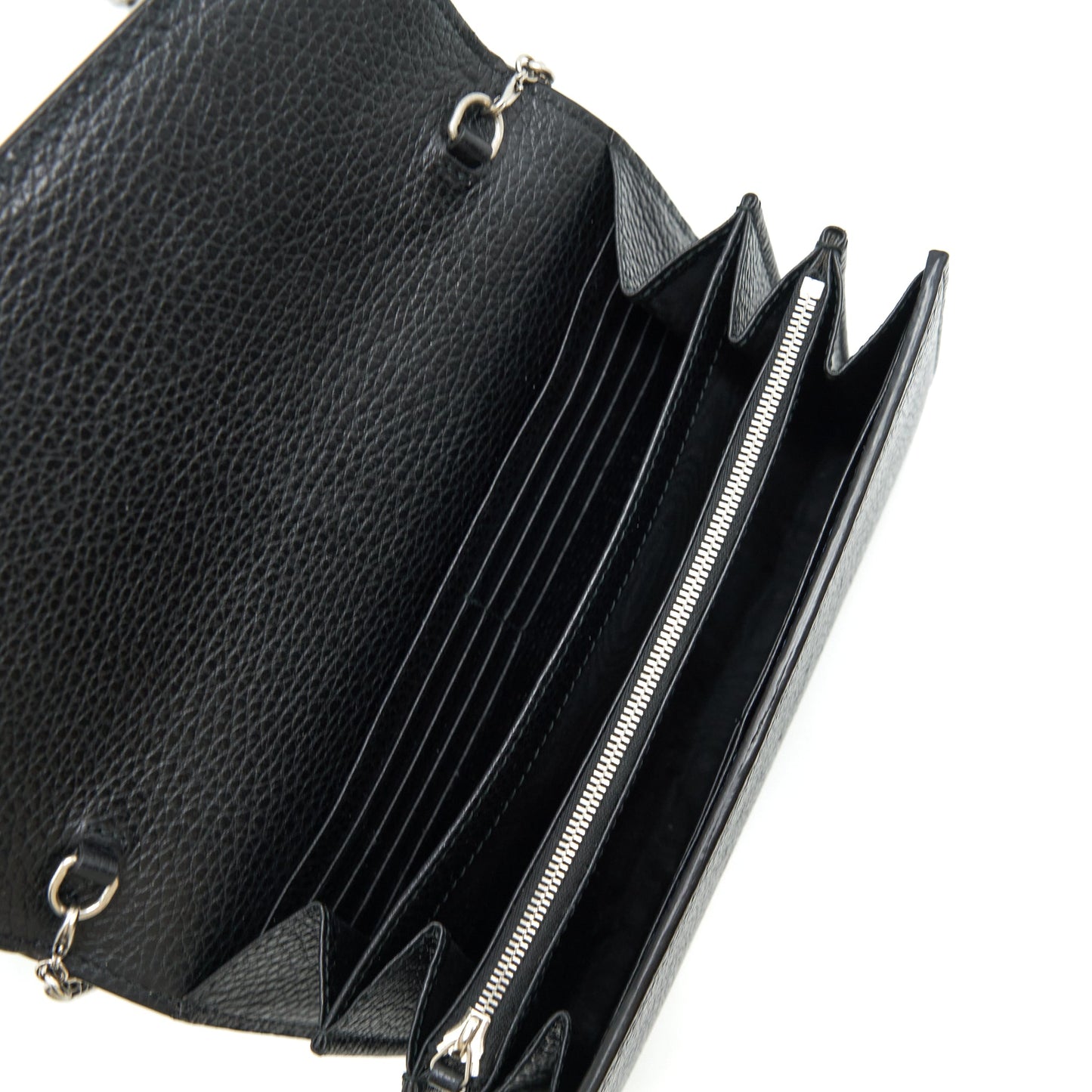Gucci Mini Dionysus Wallet On Chain Grained Calfskin Black