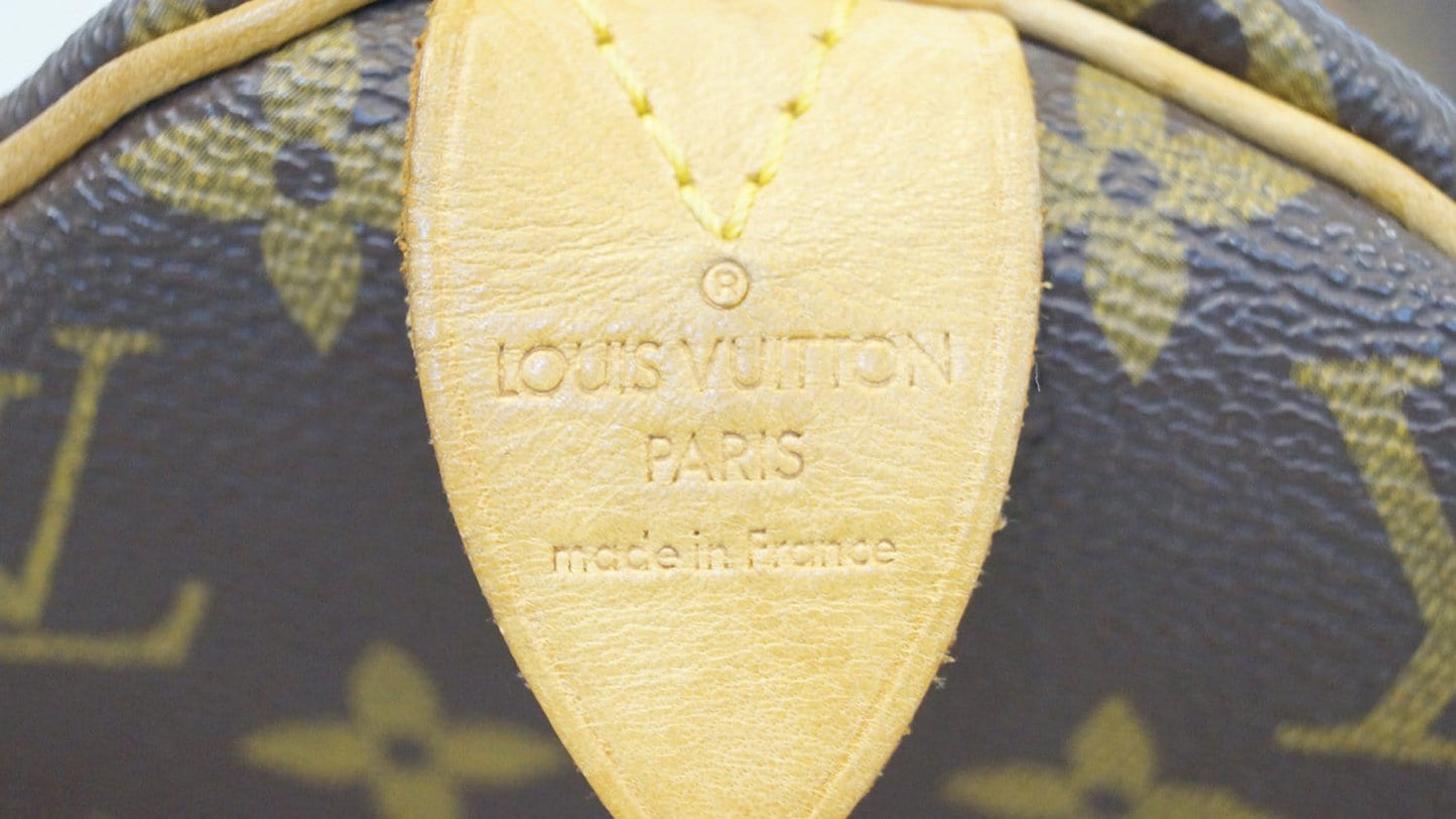 LOUIS VUITTON Speedy 30 Monogram Canvas  Satchel Bag
