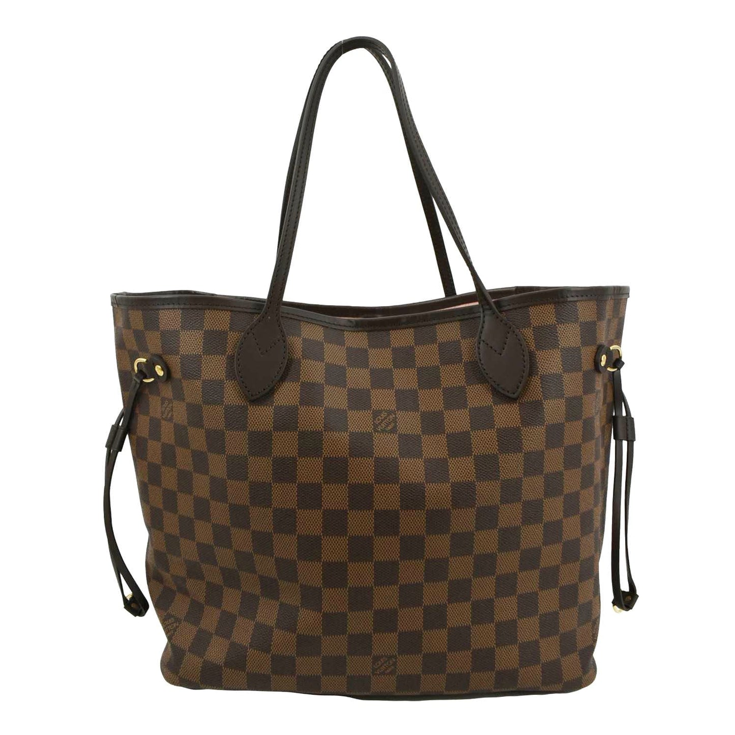 LOUIS VUITTON Neverfull MM Damier Ebene Tote Bag Rose Ballerine