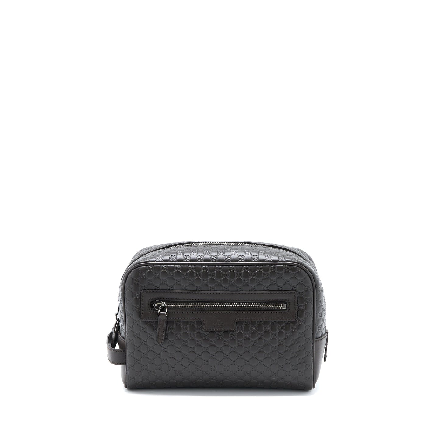 Gucci Print Pouch Calfskin Dark Brown