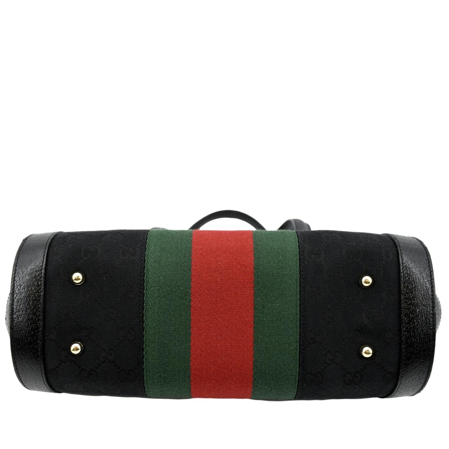 GUCCI Bamboo Bullet Calfskin Leather Satchel Bag Black 131496