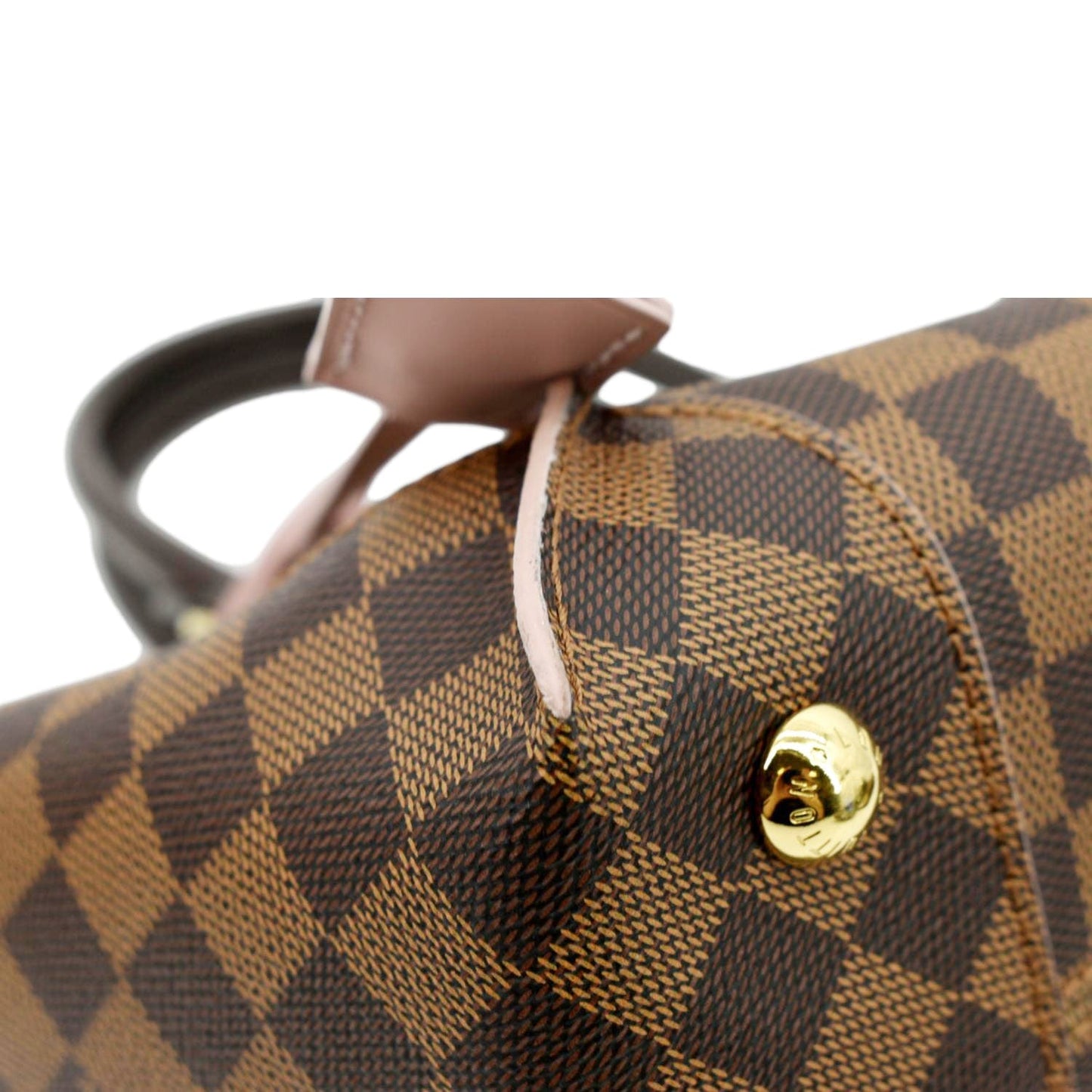 LOUIS VUITTON Caissa PM Damier Ebene Tote Shoulder Bag Rose Ballerine