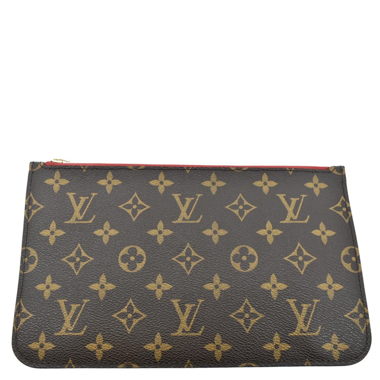 LOUIS VUITTON  Neverfull Monogram Canvas Pochette Wristlet Pouch Brown