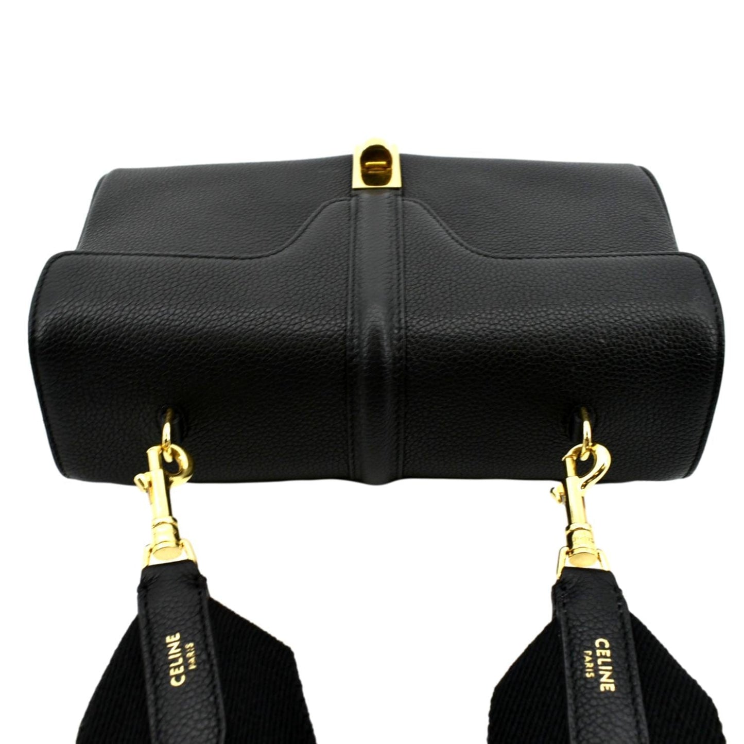 CELINE Teen 16 Calfskin Leather Crossbody Bag Black