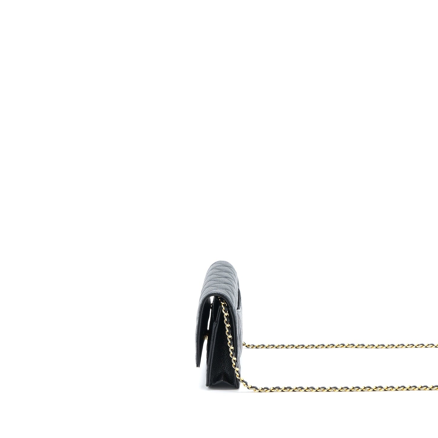 Chanel Classic Wallet On Chain Caviar Black GHW (Microchip)