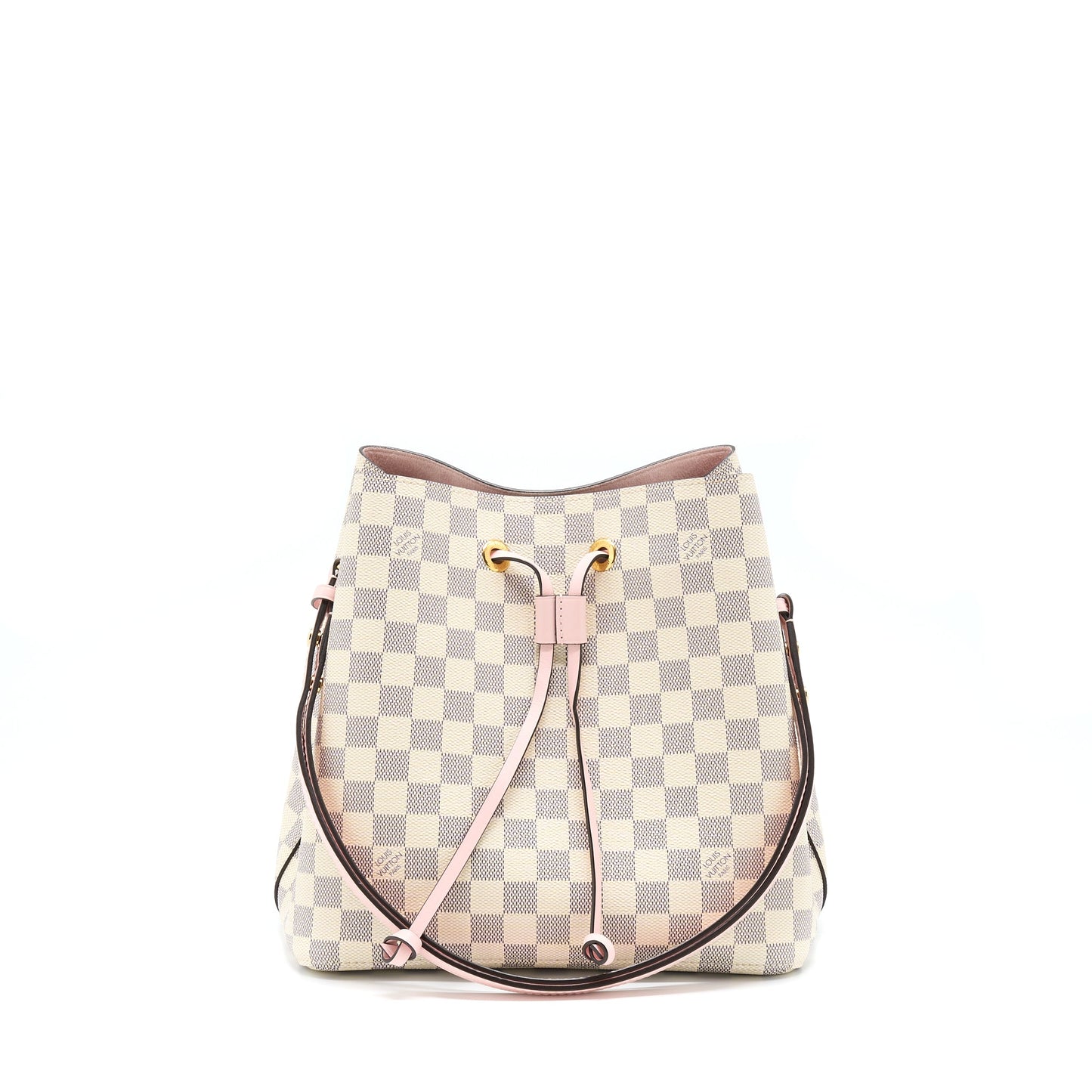 Louis Vuitton Neo Noe Bucket Purse Damier Azur/Pink