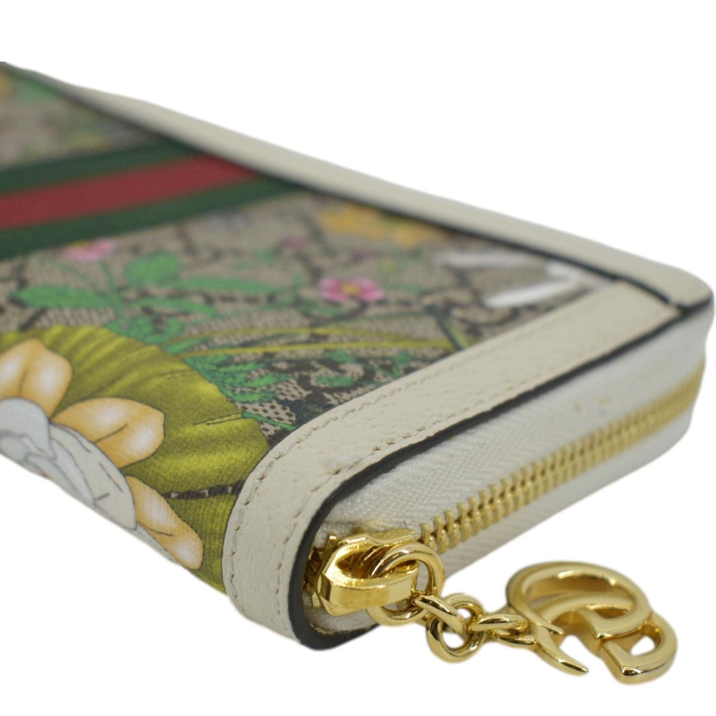 GUCCI Ophidia Flora Web GG Continental Supreme Canvas Wallet Beige 523154