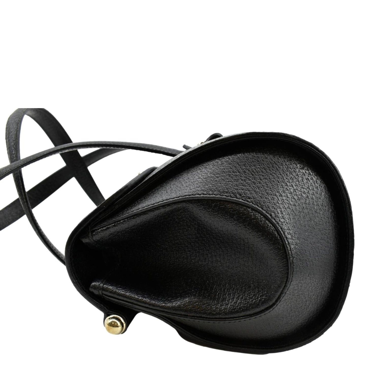 GUCCI Bamboo Bullet Calfskin Leather Satchel Bag Black 131496