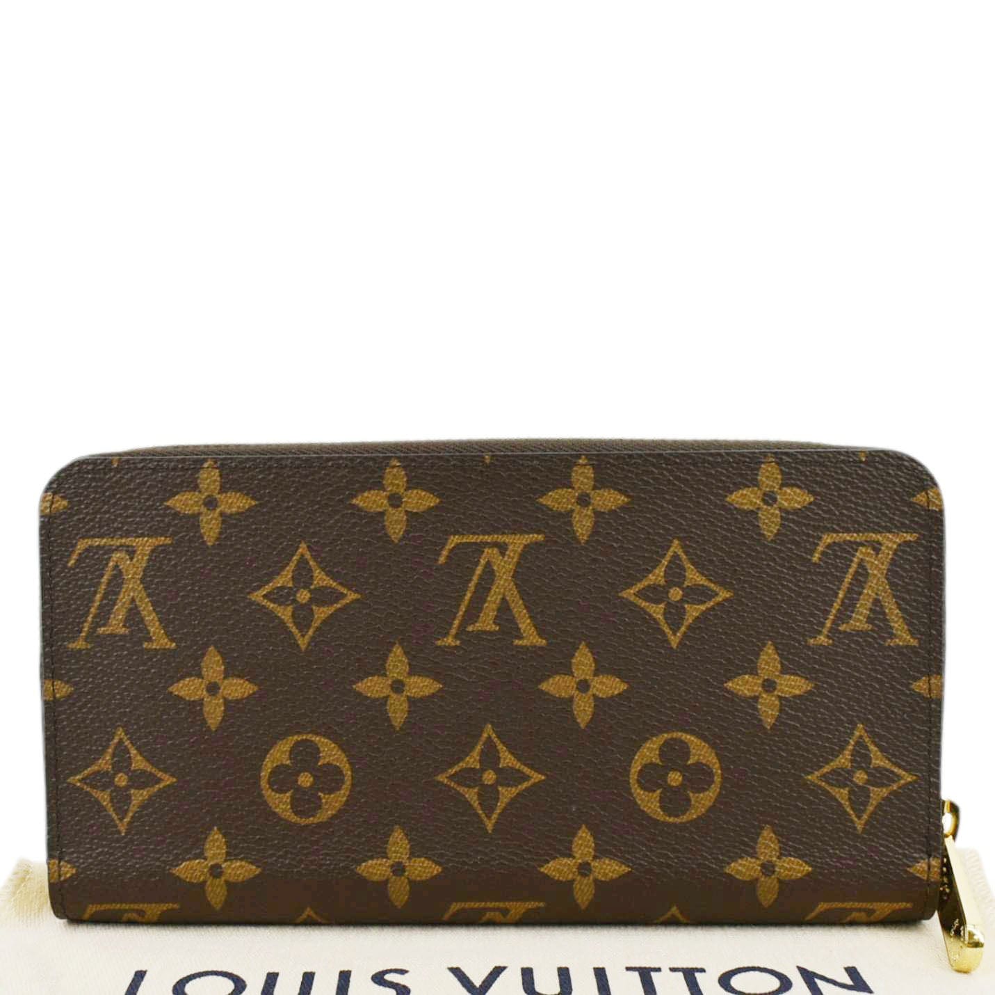 LOUIS VUITTON Zip Around Monogram Canvas Wallet Brown
