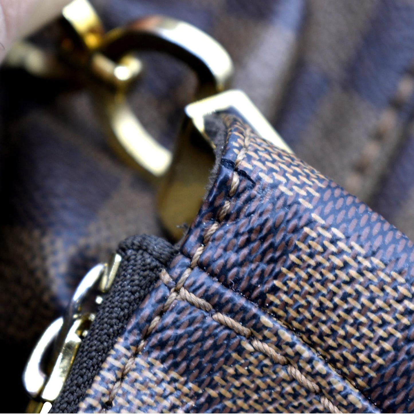 LOUIS VUITTON Portobello PM Damier Ebene Shoulder Bag Brown
