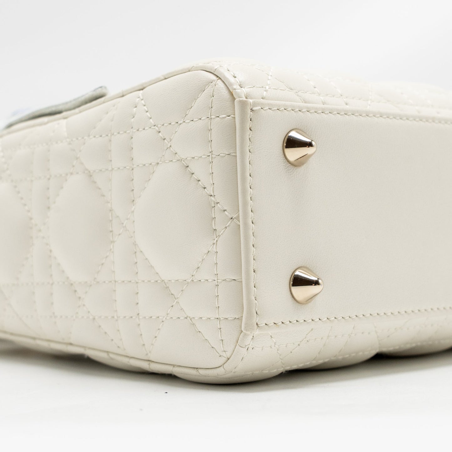Dior Small Lady Dior My ABCDior Purse Cannage Lambskin White
