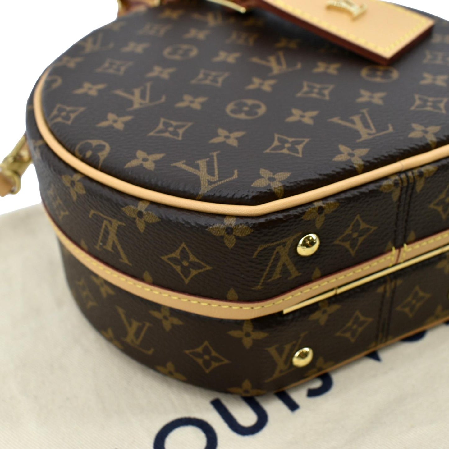 LOUIS VUITTON Petite Boite Chapeau Monogram Canvas Shoulder Bag Brown