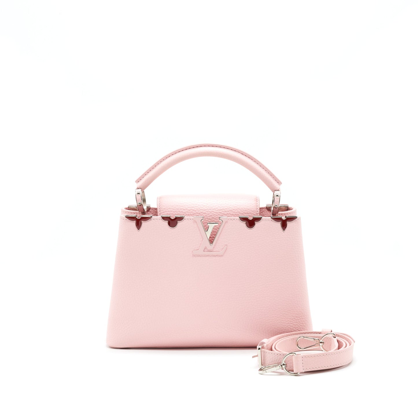 Louis Vuitton Capucines in Pink with Red Floral pattern