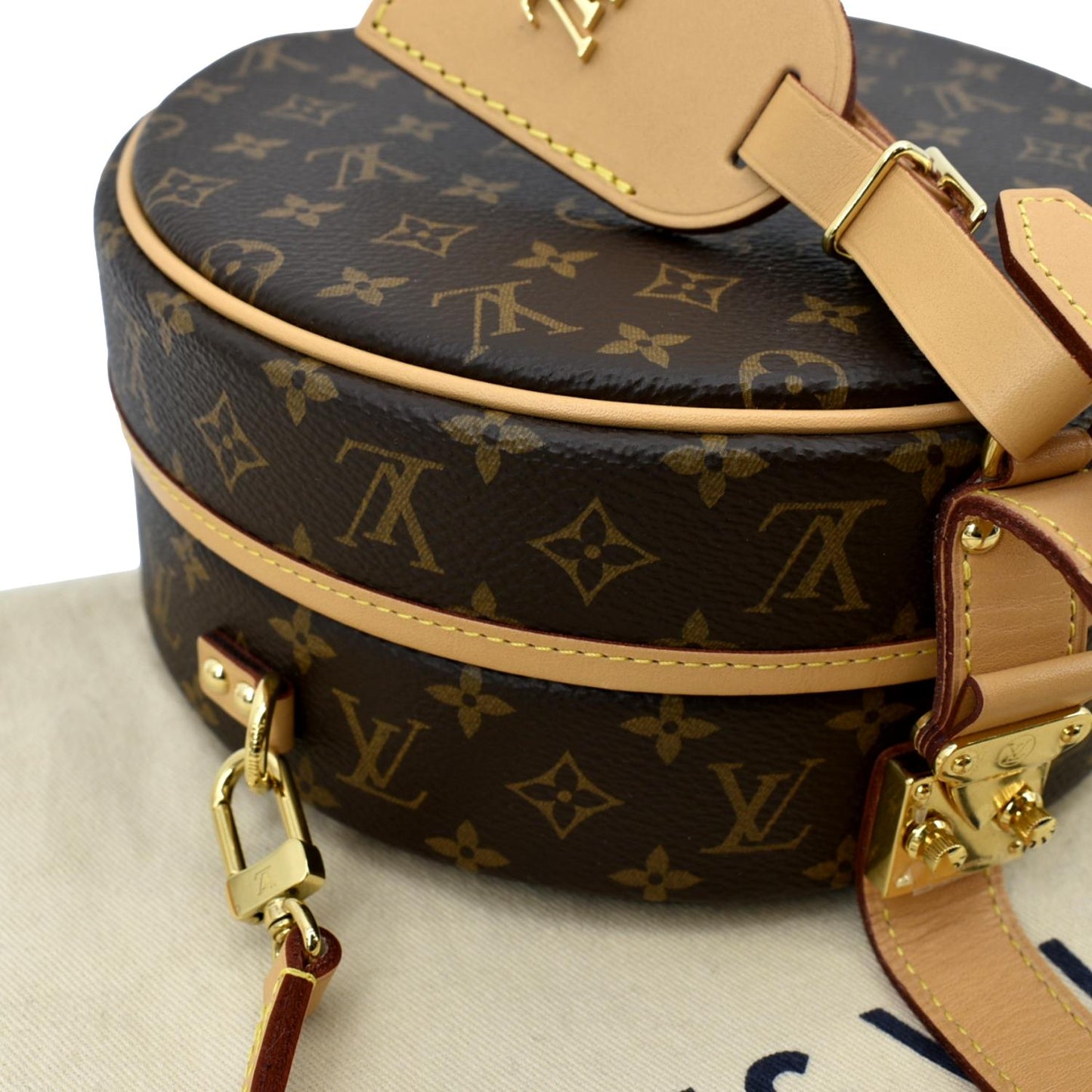 LOUIS VUITTON Petite Boite Chapeau Monogram Canvas Shoulder Bag Brown