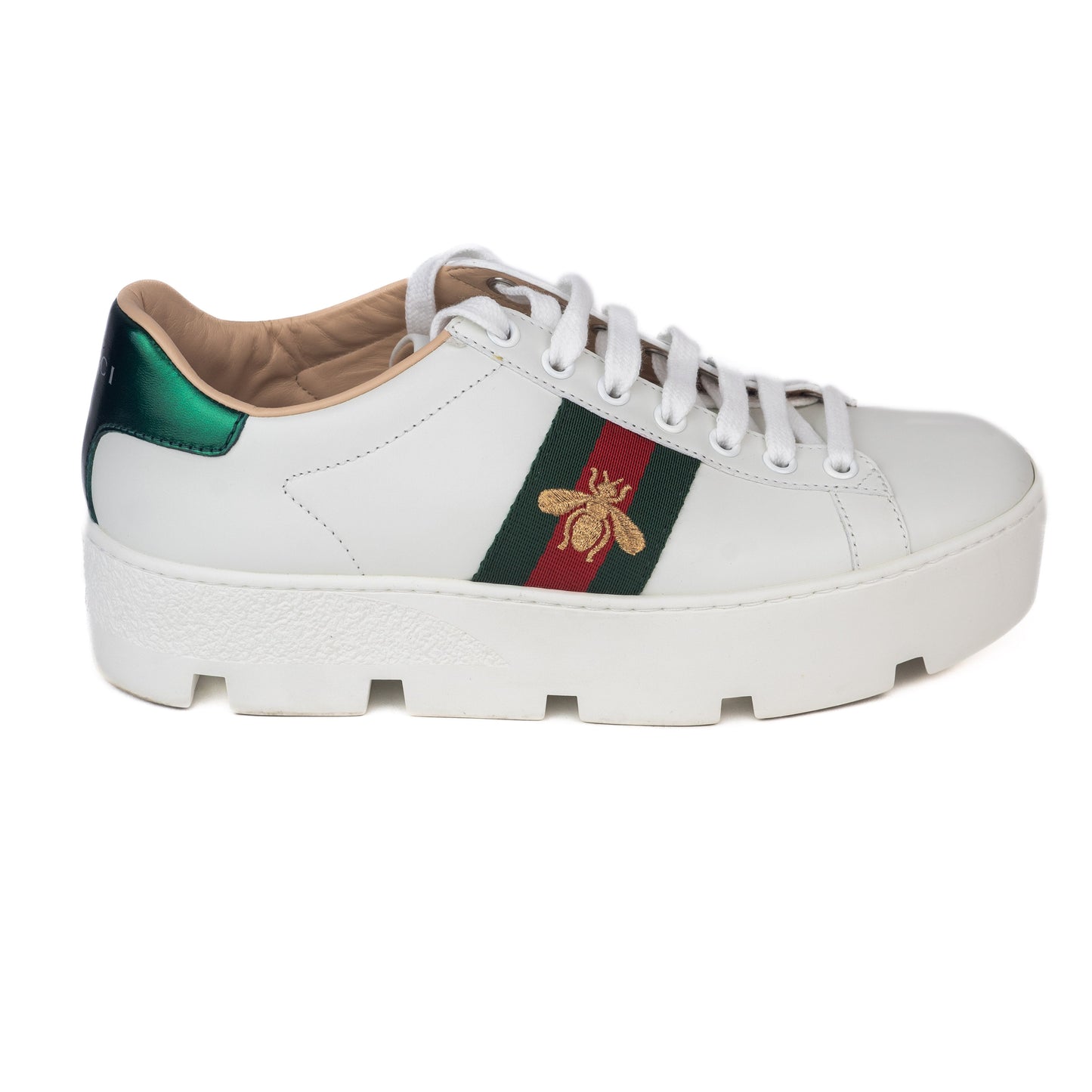 Gucci Ace Embroided Platform Sneakers