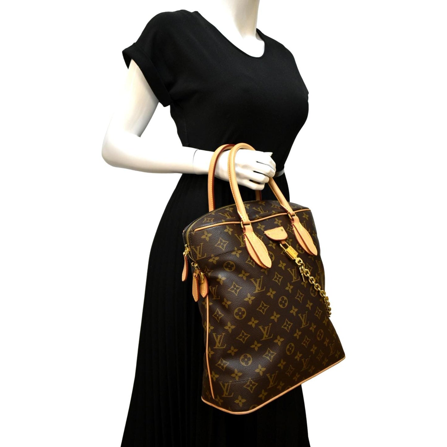 LOUIS VUITTON Carryall MM Monogram Canvas Shoulder Bag Brown