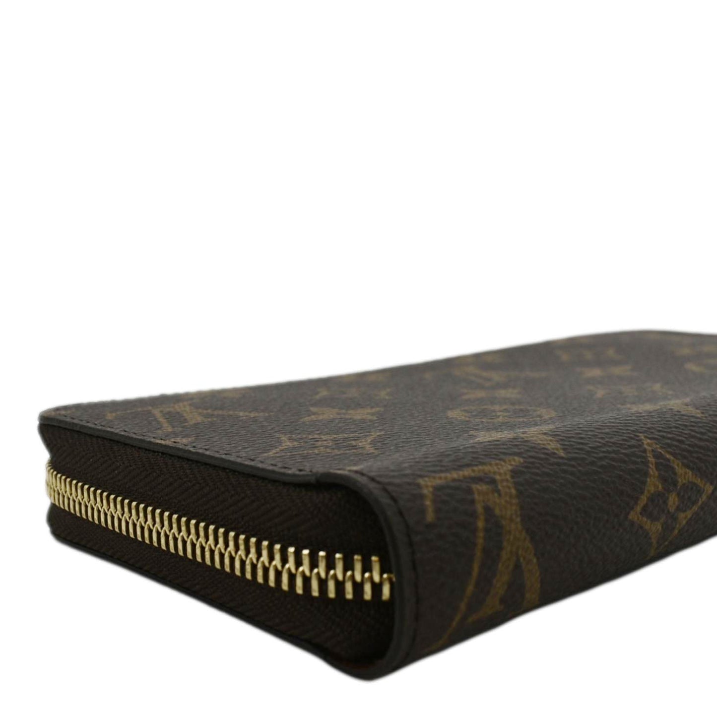 LOUIS VUITTON Zip Around Monogram Canvas Wallet Brown