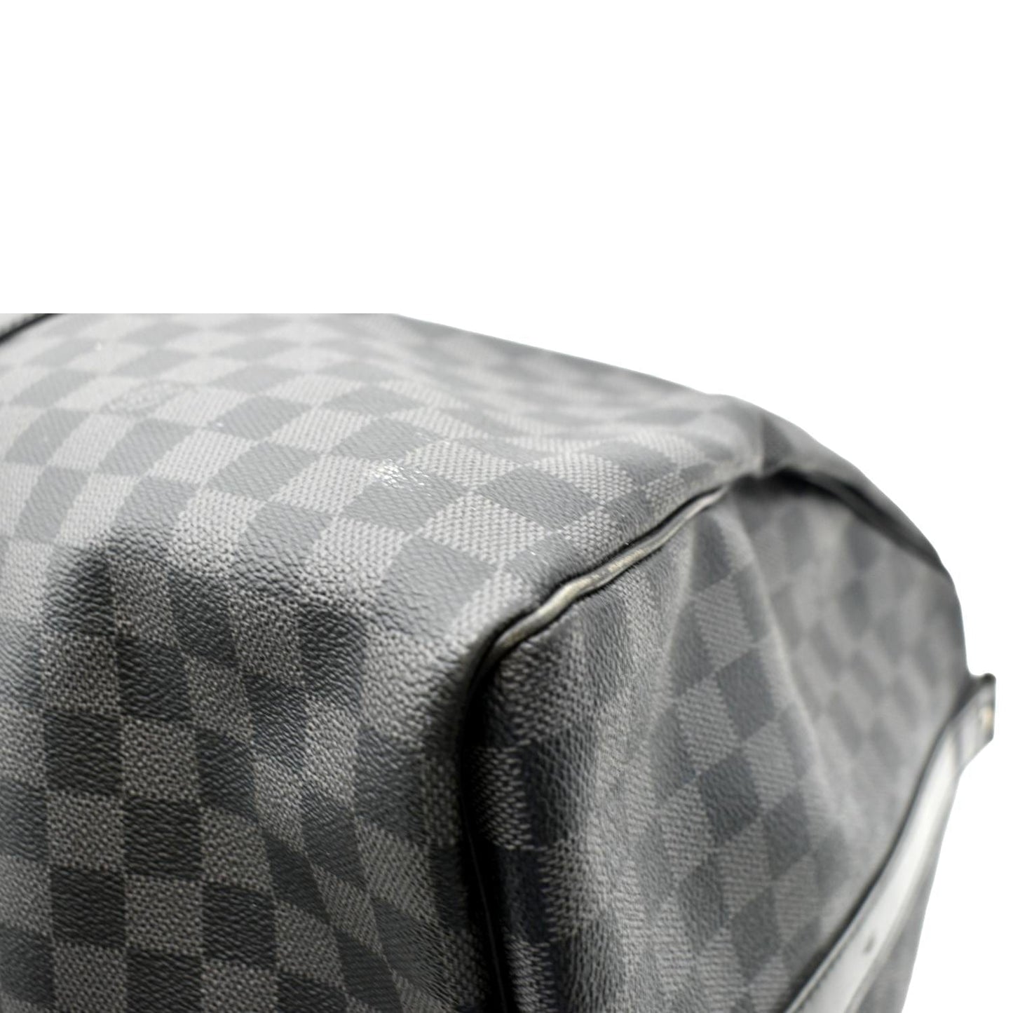 LOUIS VUITTON Keepall 55 Damier Graphite Bandouliere Travel Bag Black
