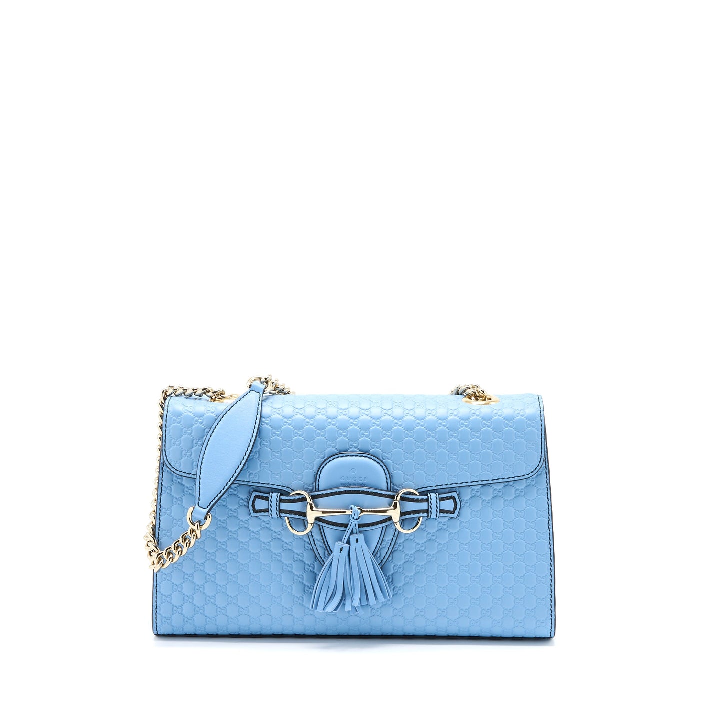 Gucci Emily Chain Mini Purse Calfskin Light Blue
