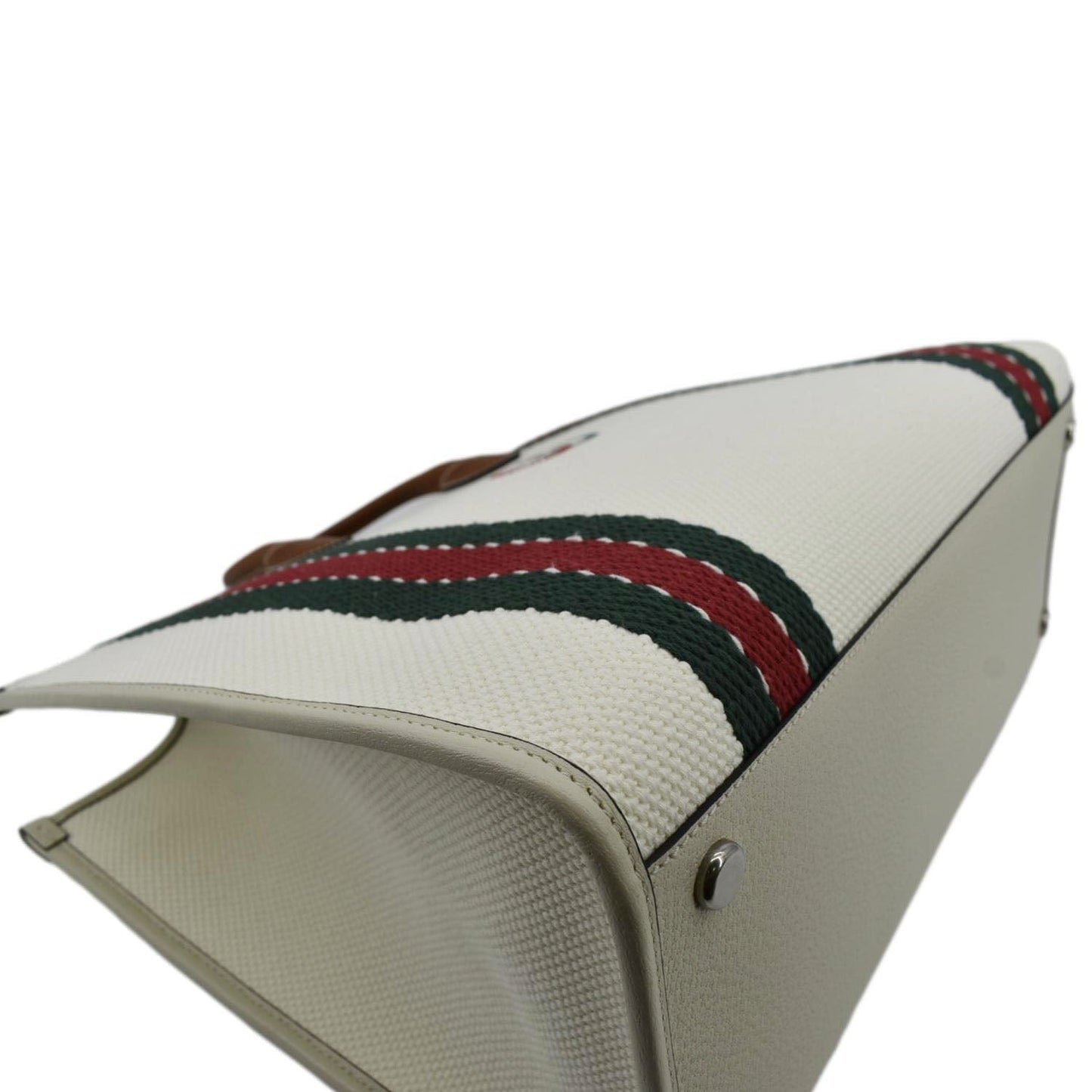 GUCCI GG Interlocking Canvas Web Shoulder Bag White 701733