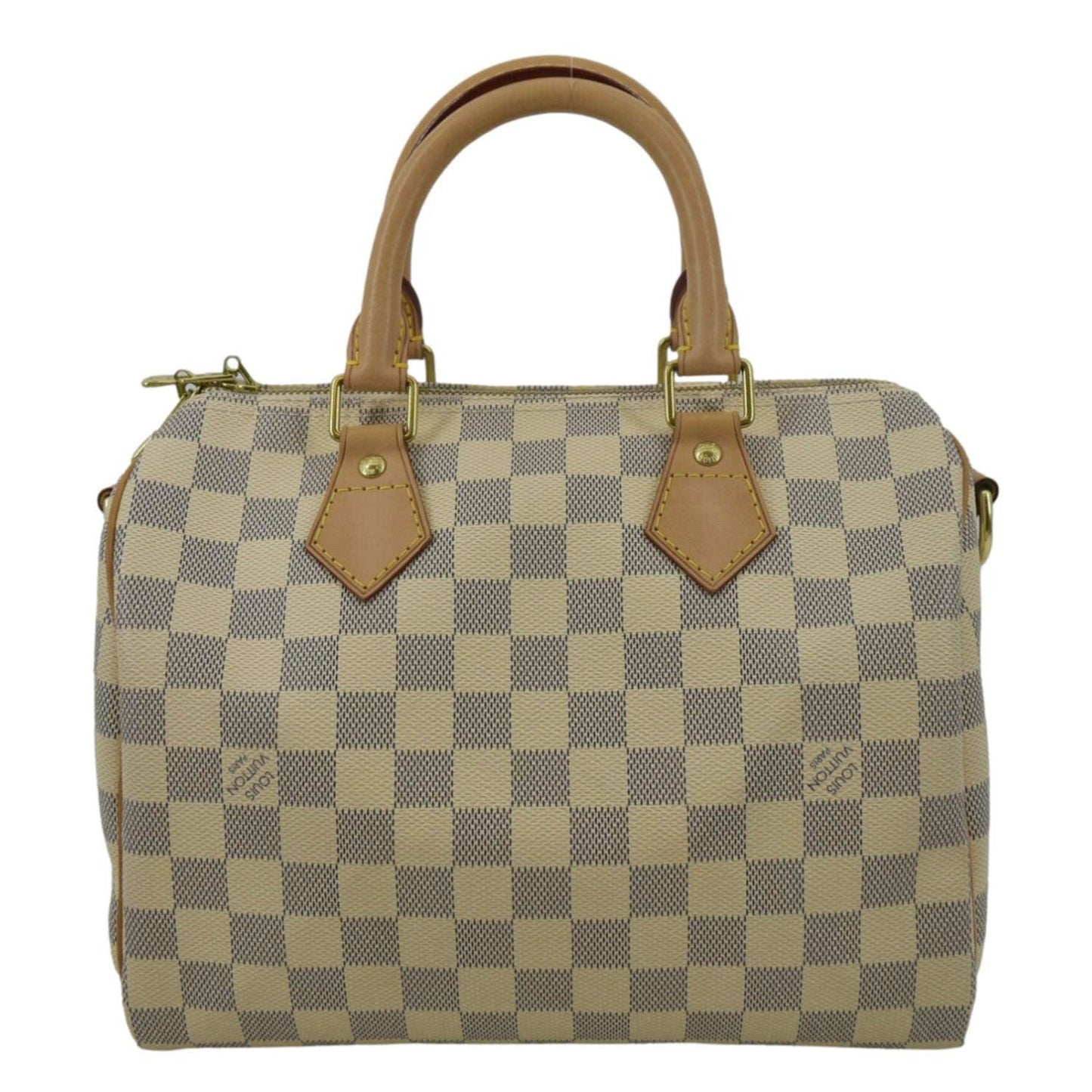 LOUIS VUITTON Speedy 25 Bandouliere Damier Azur Satchel Bag White