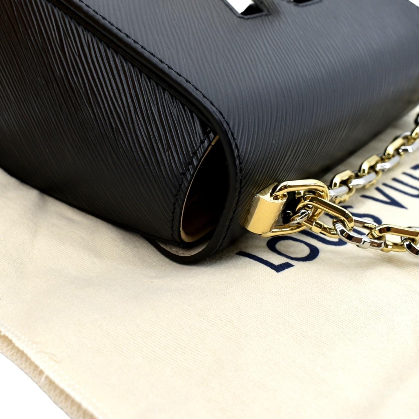 LOUIS VUITTON LV Twist MM Epi Leather Shoulder Bag Black