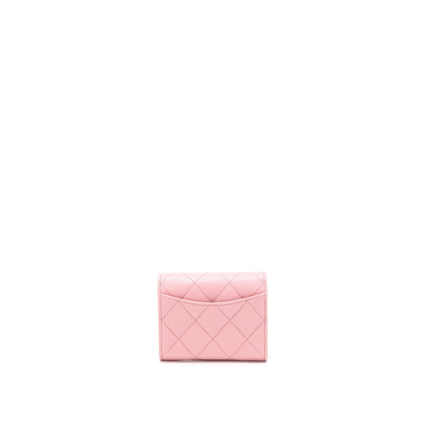 Chanel 22C Flap Card Holder with Chain Caviar Pink LGHW