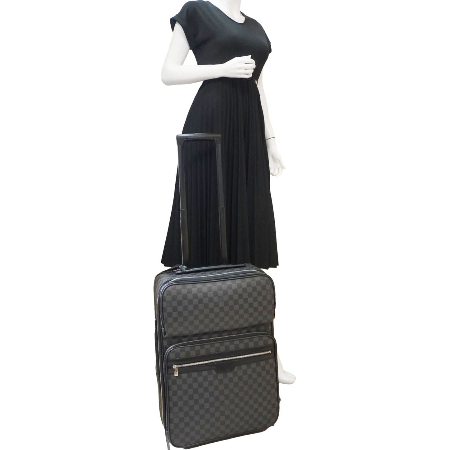 LOUIS VUITTON Pegase 55 Damier Graphite Business Suitcase Travel Bag Black
