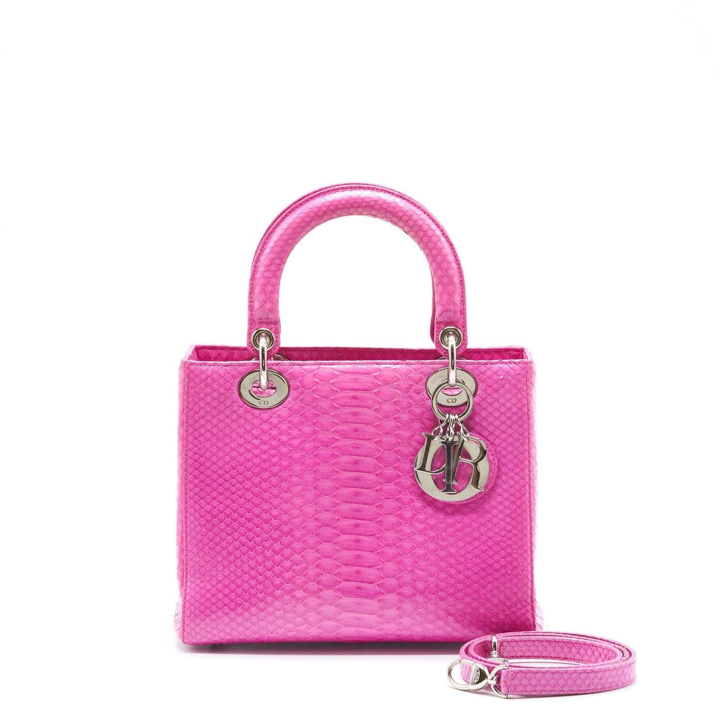 Dior Medium Lady Dior Python Pink