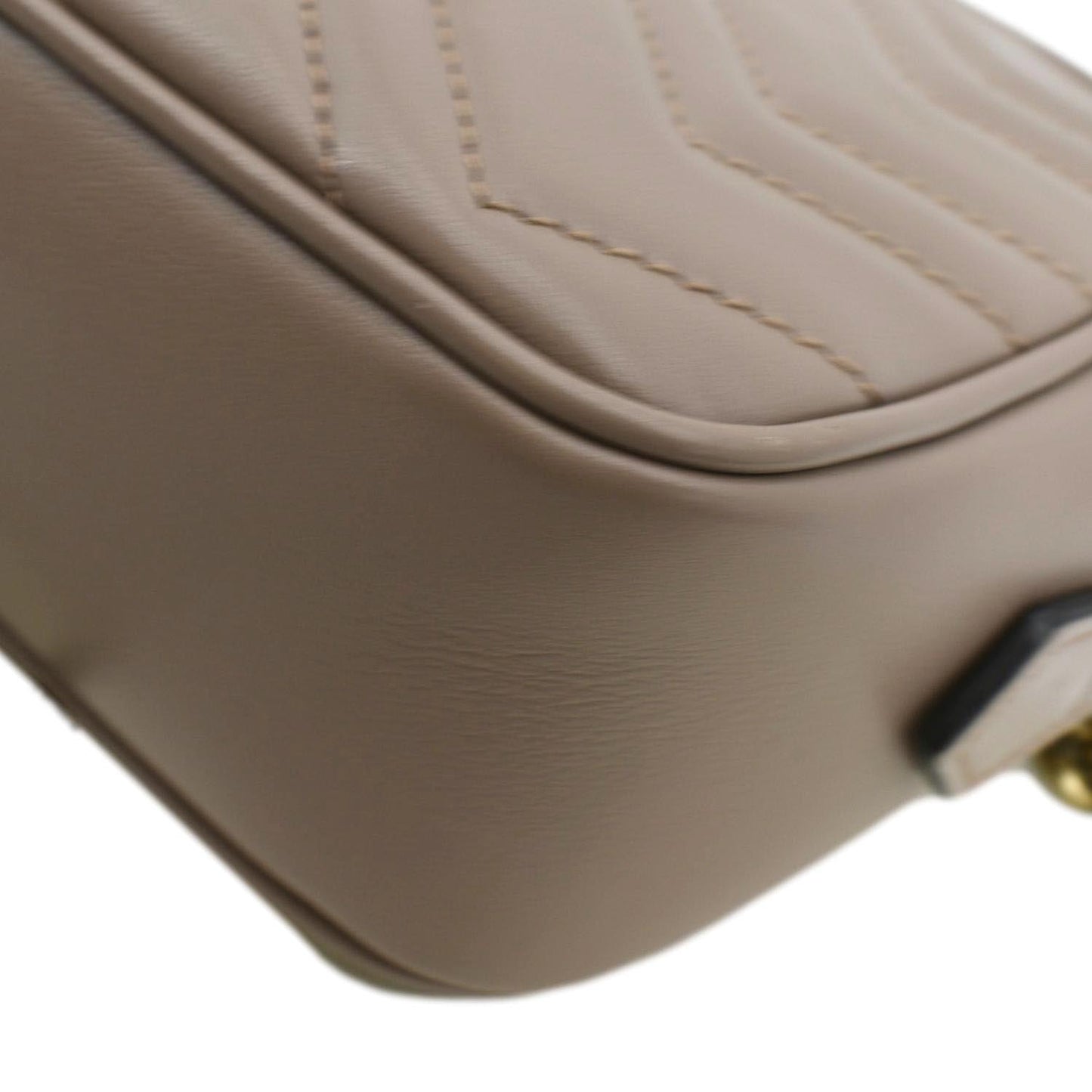 GUCCI GG Marmont Matelasse Mini Leather Crossbody Bag Beige 448065