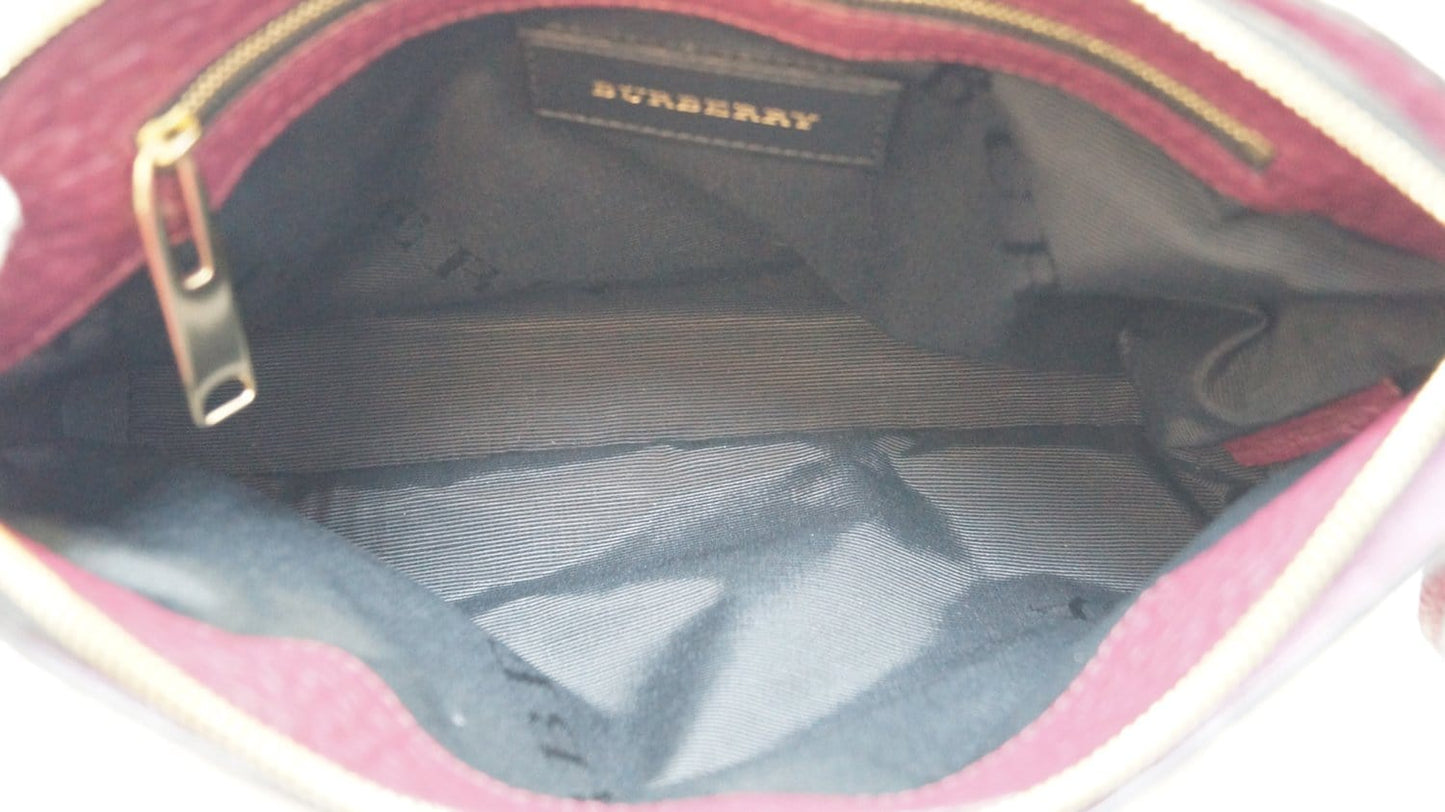BURBERRY Embossed Leather Chichester Crossbody Bag