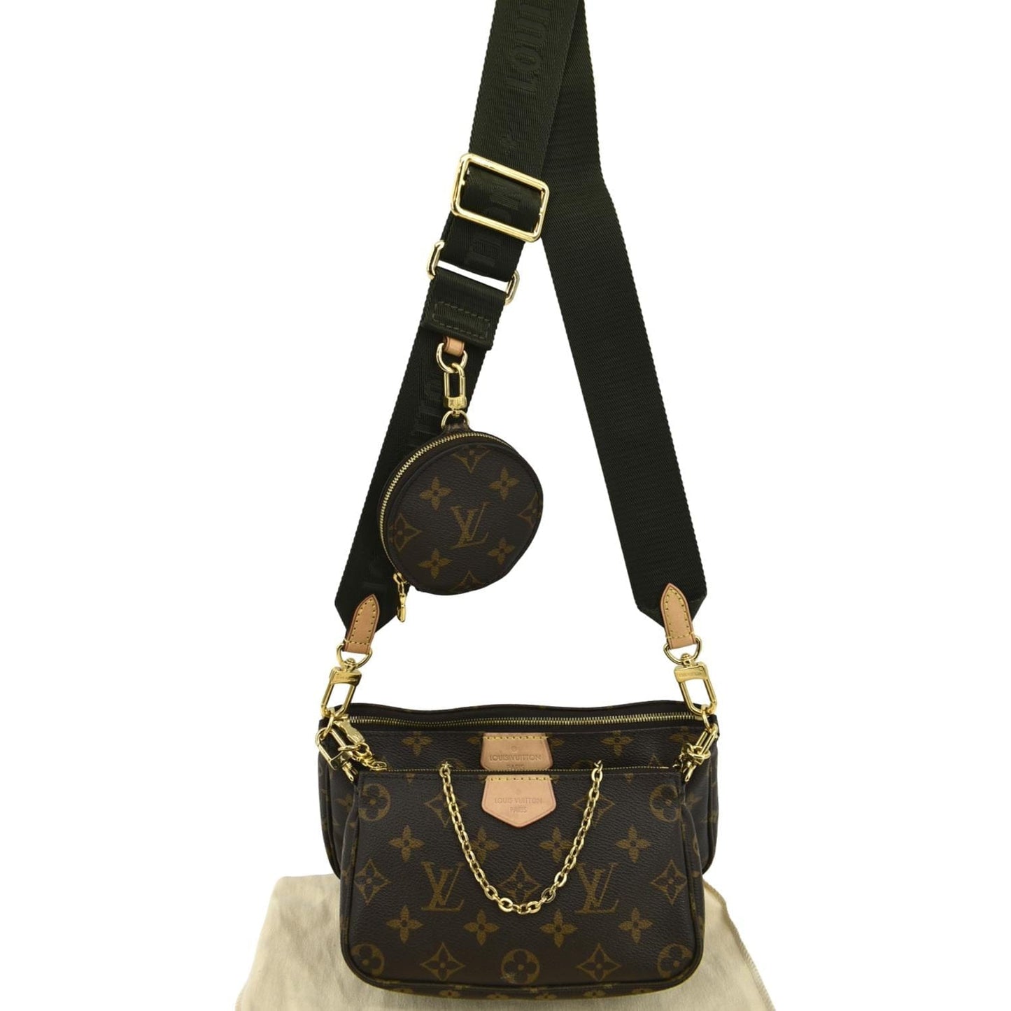 LOUIS VUITTON Multi Pochette Accessoires Monogram Canvas Shoulder Bag Khaki